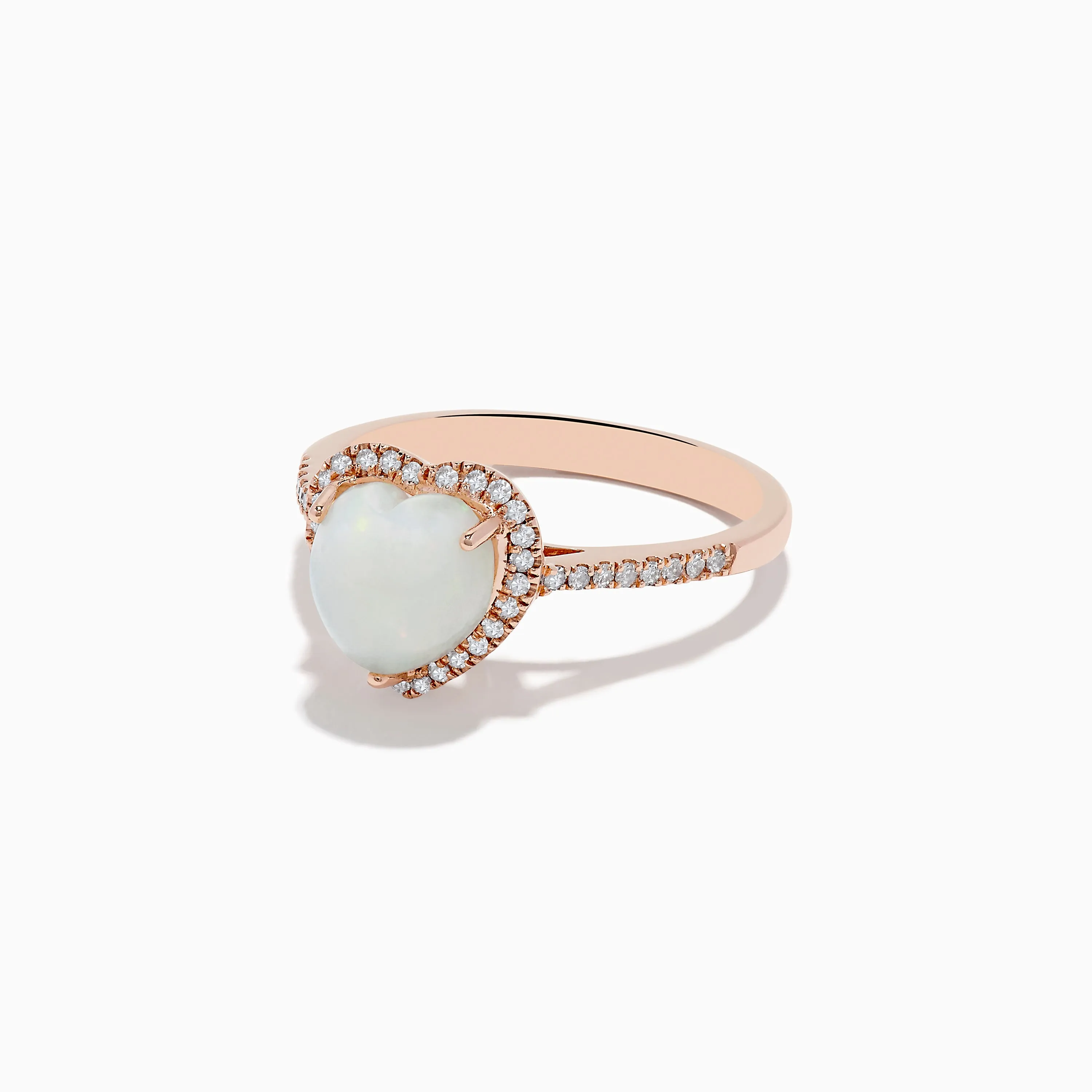 Aurora 14K Rose Gold Diamond and Opal Heart Ring sold by Effy product image thumbnail 2