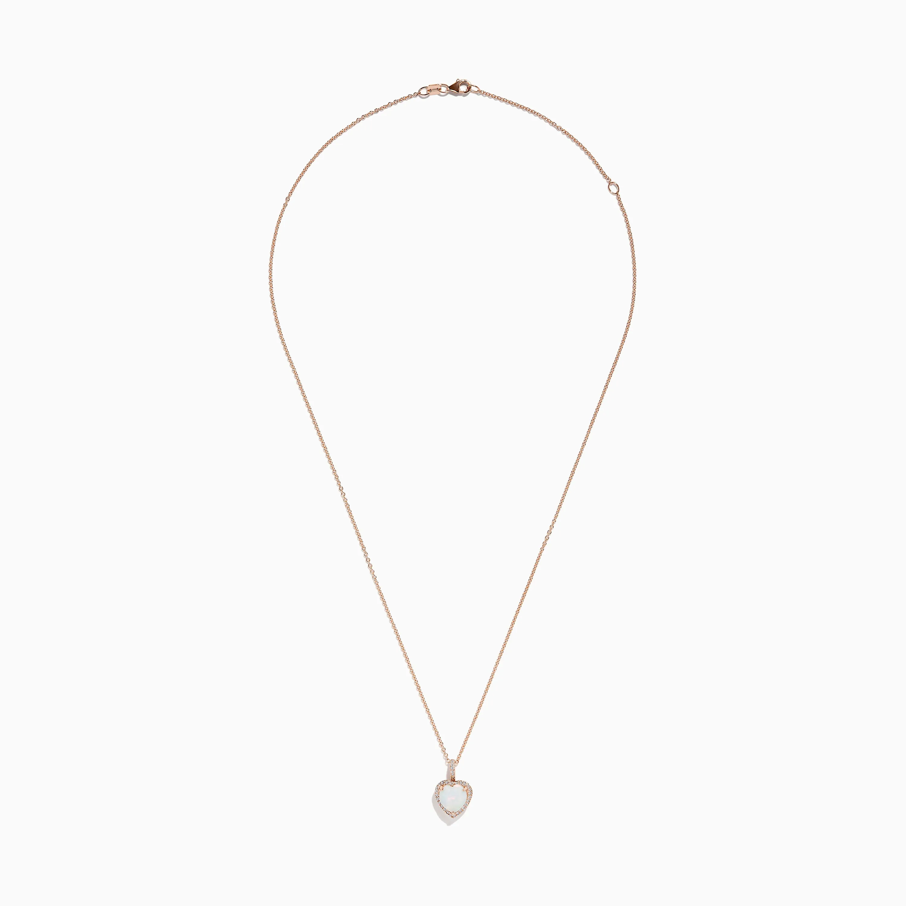 Aurora 14K Rose Gold Diamond and Heart Opal Pendant sold by Effy product image thumbnail 2