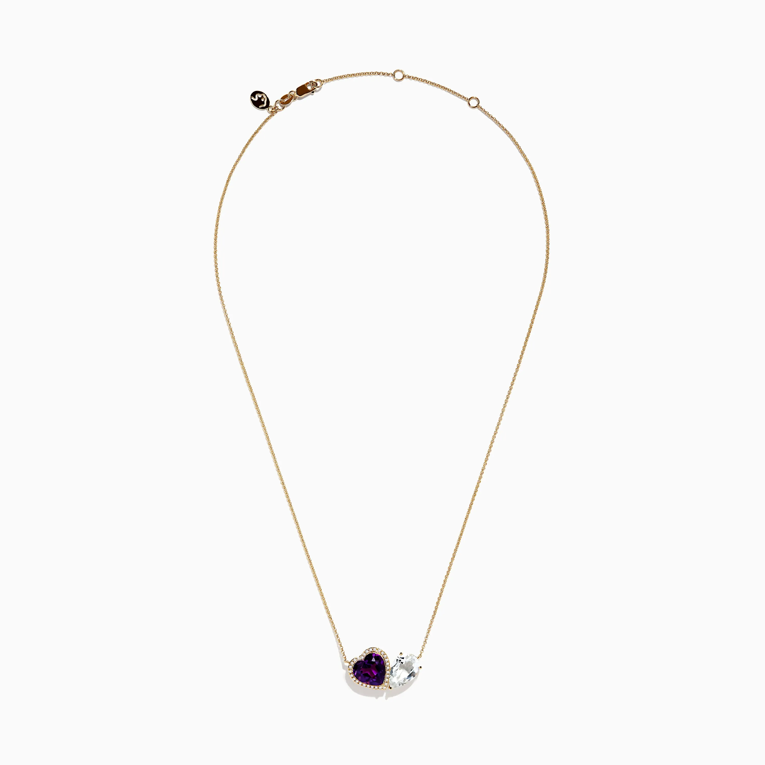14K Yellow Gold Amethyst, White Topaz, and Diamond Necklace sold by Effy product image thumbnail 2
