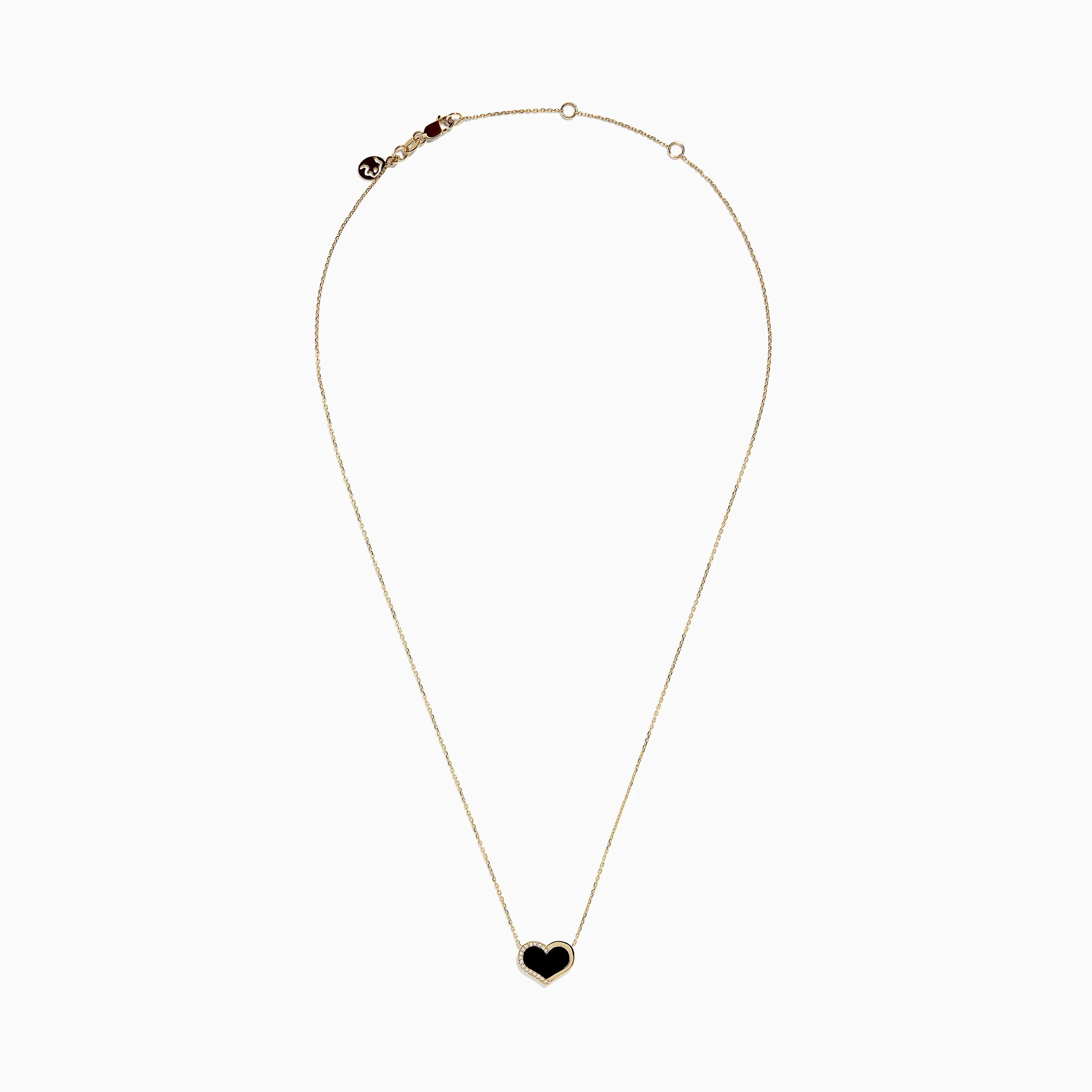 Eclipse 14K Yellow Gold Onyx and Diamond Heart Necklace sold by Effy product image thumbnail 2
