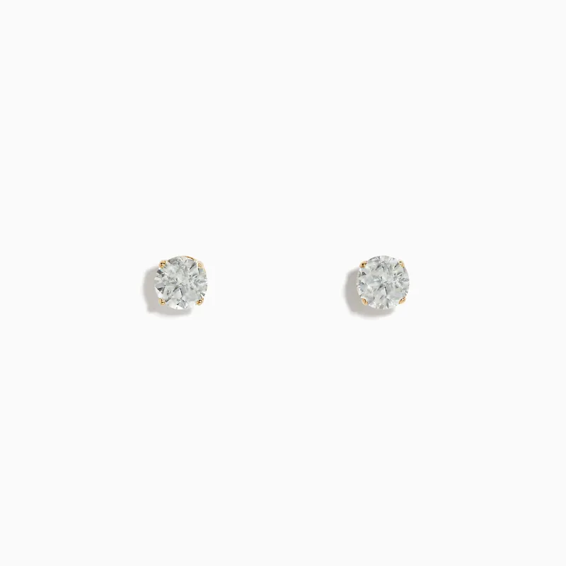 14K Yellow Gold Diamond Solitaire Stud Earrings 1.00 TCW sold by Effy