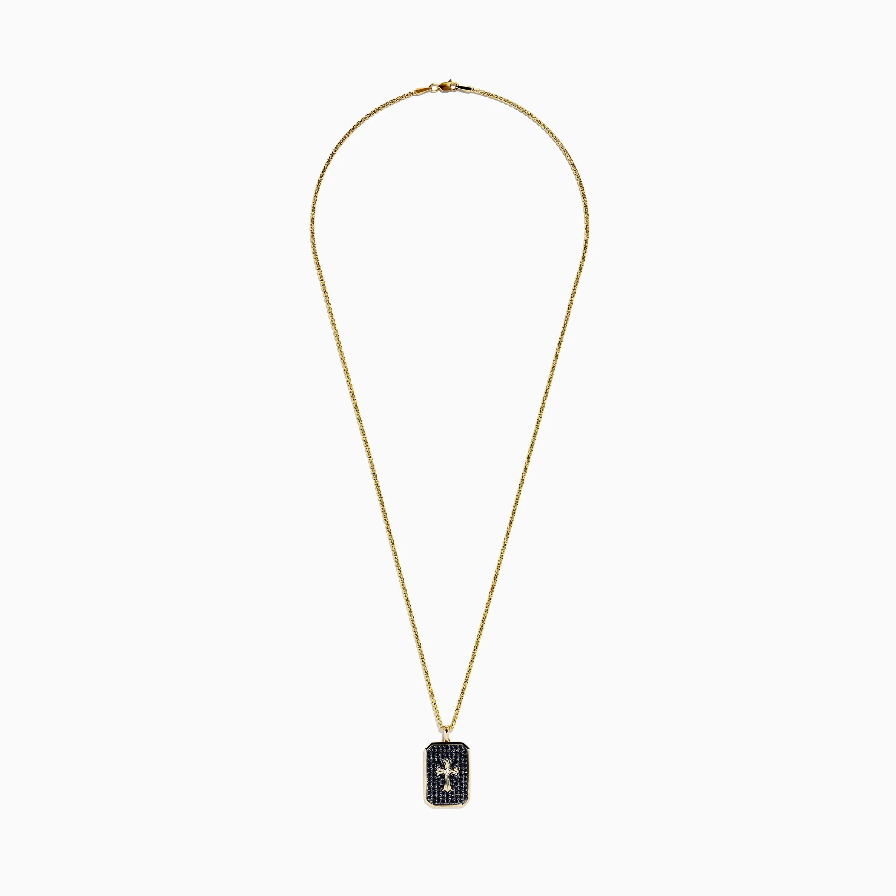 Men's 14K Yellow Gold Diamond and Black Sapphire Cross Pendant sold by Effy product image thumbnail 2