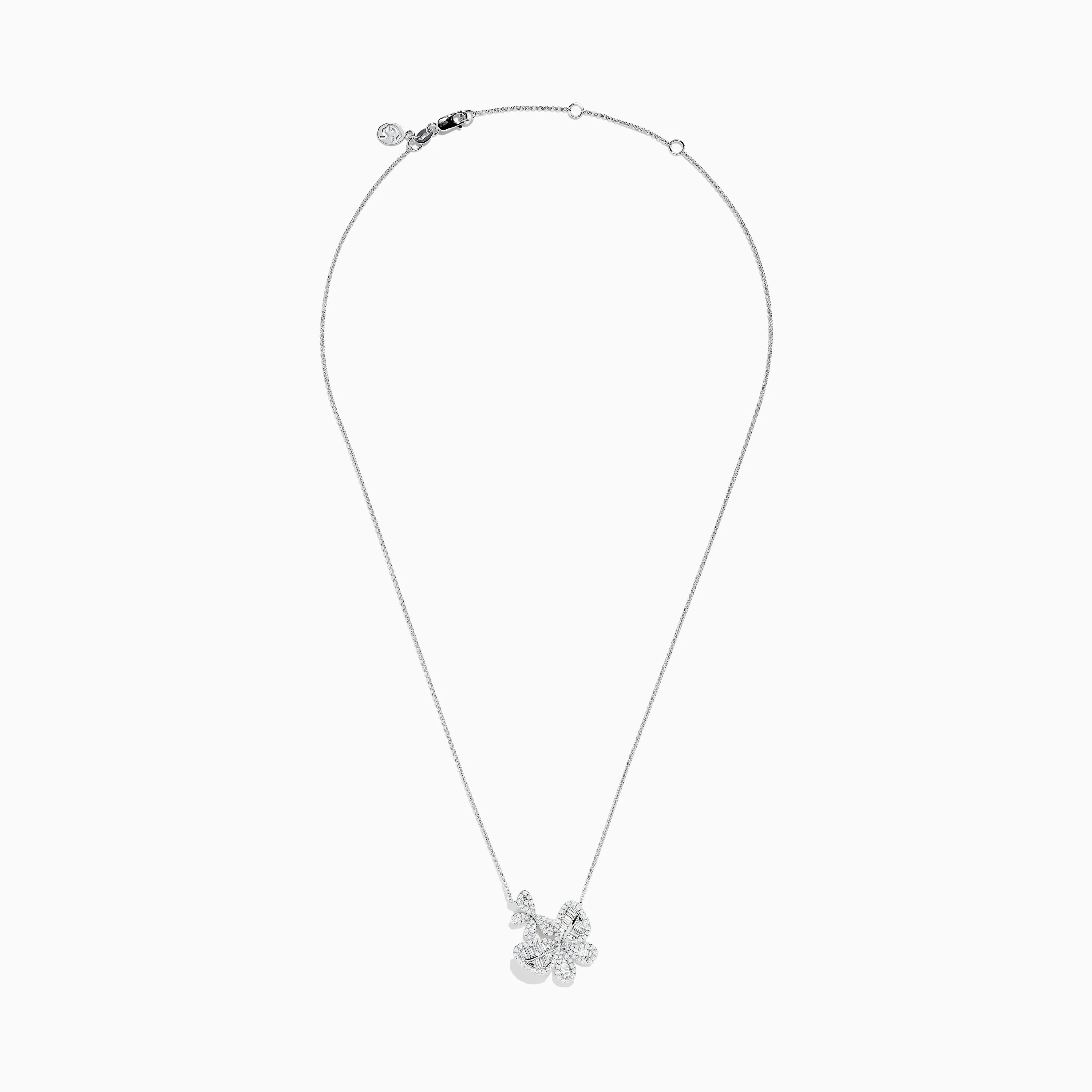 Nature 14K White Gold Diamond Flower Necklace sold by Effy product image thumbnail 2