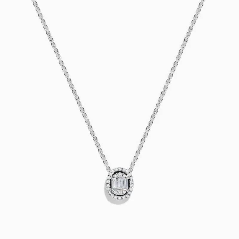 Classique 14k White Gold Diamond Necklace sold by Effy