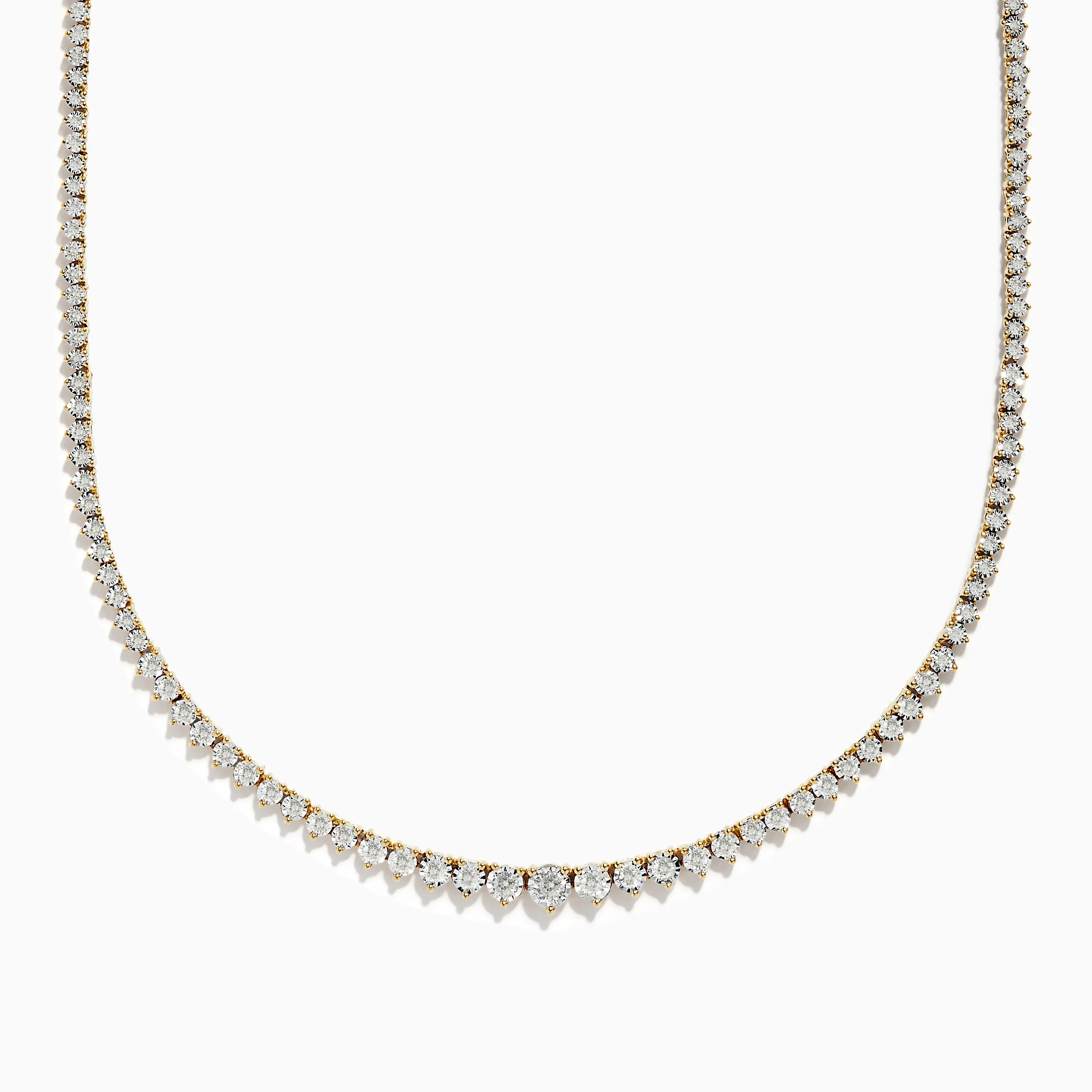 Duo 14K Two-Tone Gold Diamond Tennis Necklace 2.94 TCW sold by Effy