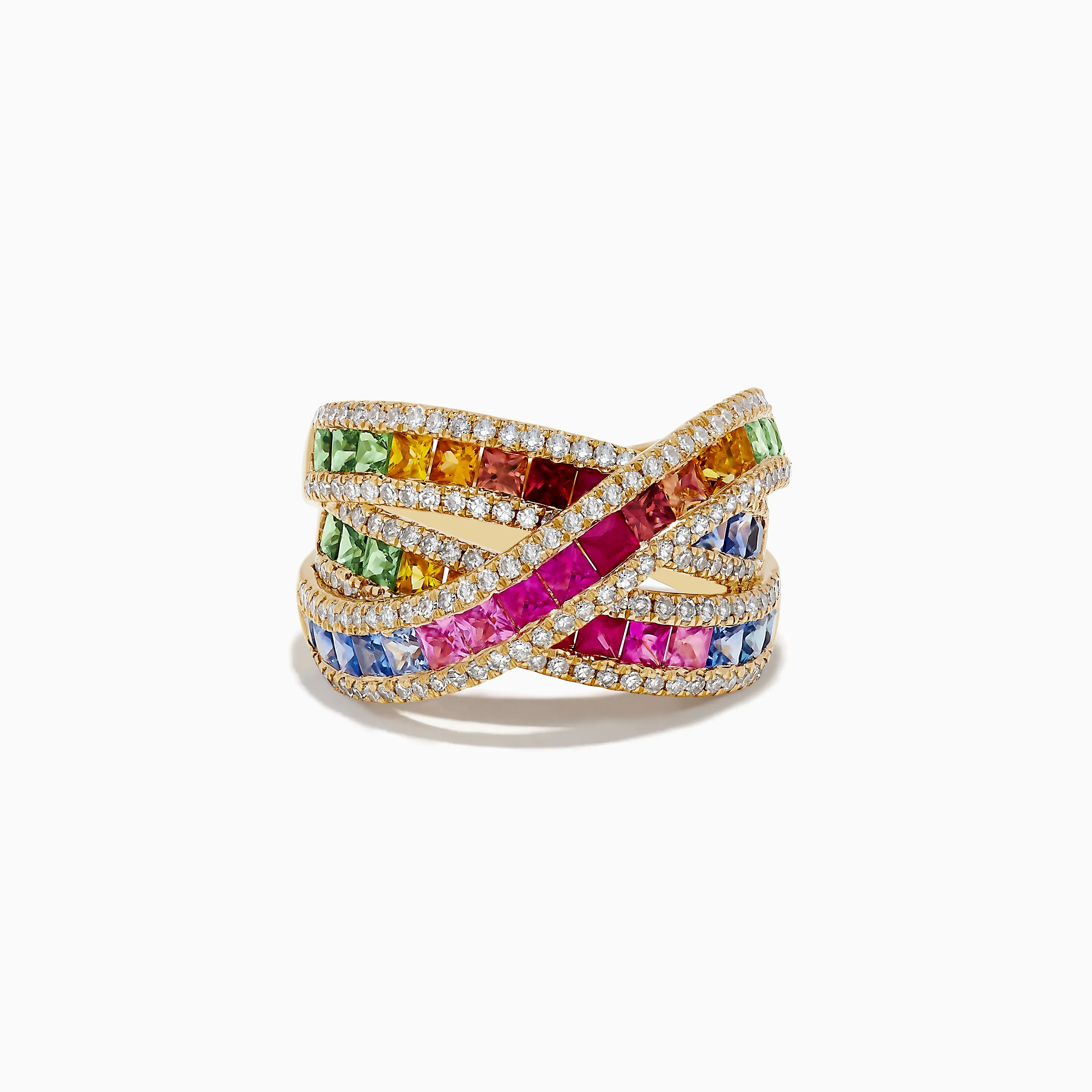 Watercolors 14K Yellow Gold Multi Sapphire and Diamond Ring sold by Effy