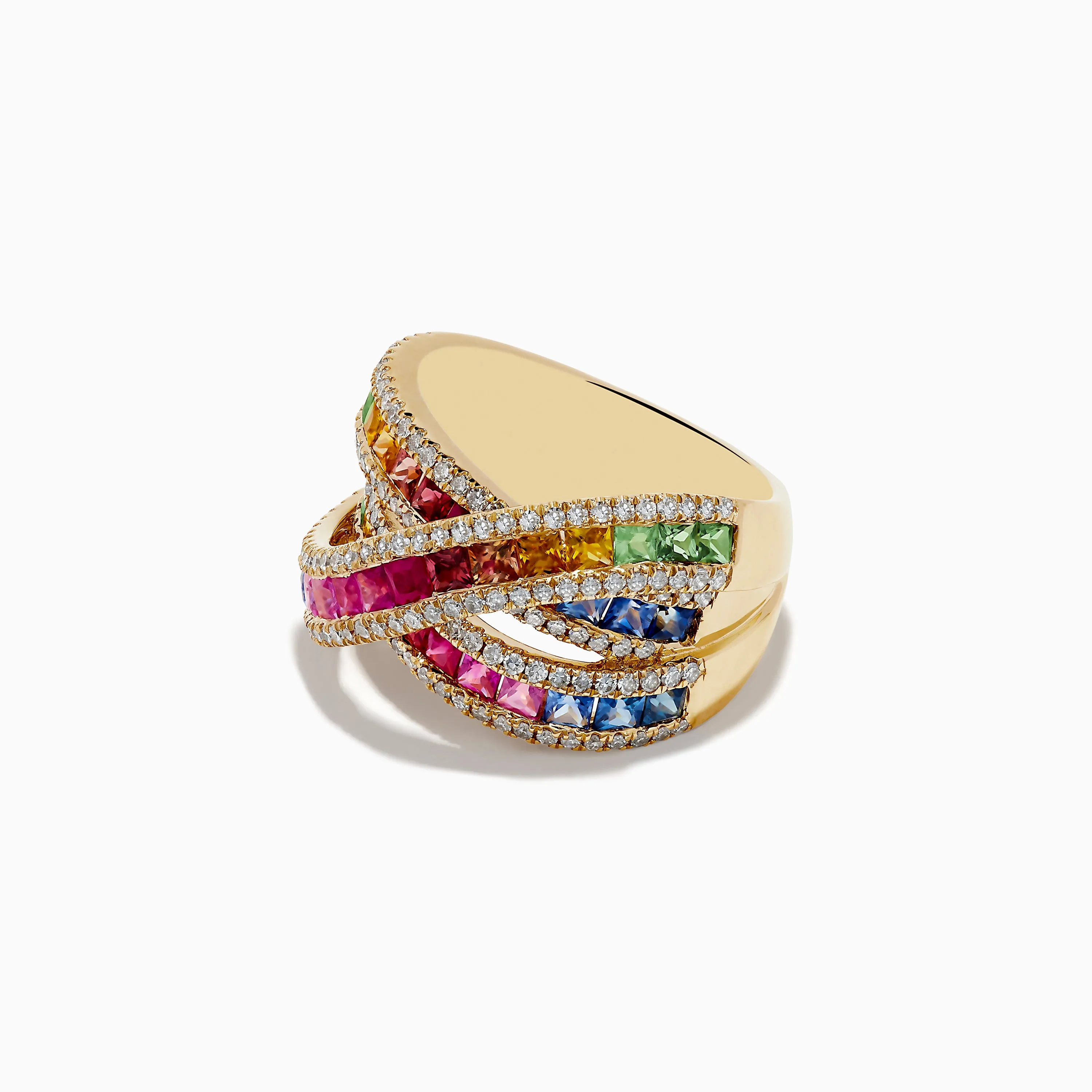 Watercolors 14K Yellow Gold Multi Sapphire and Diamond Ring sold by Effy product image thumbnail 2