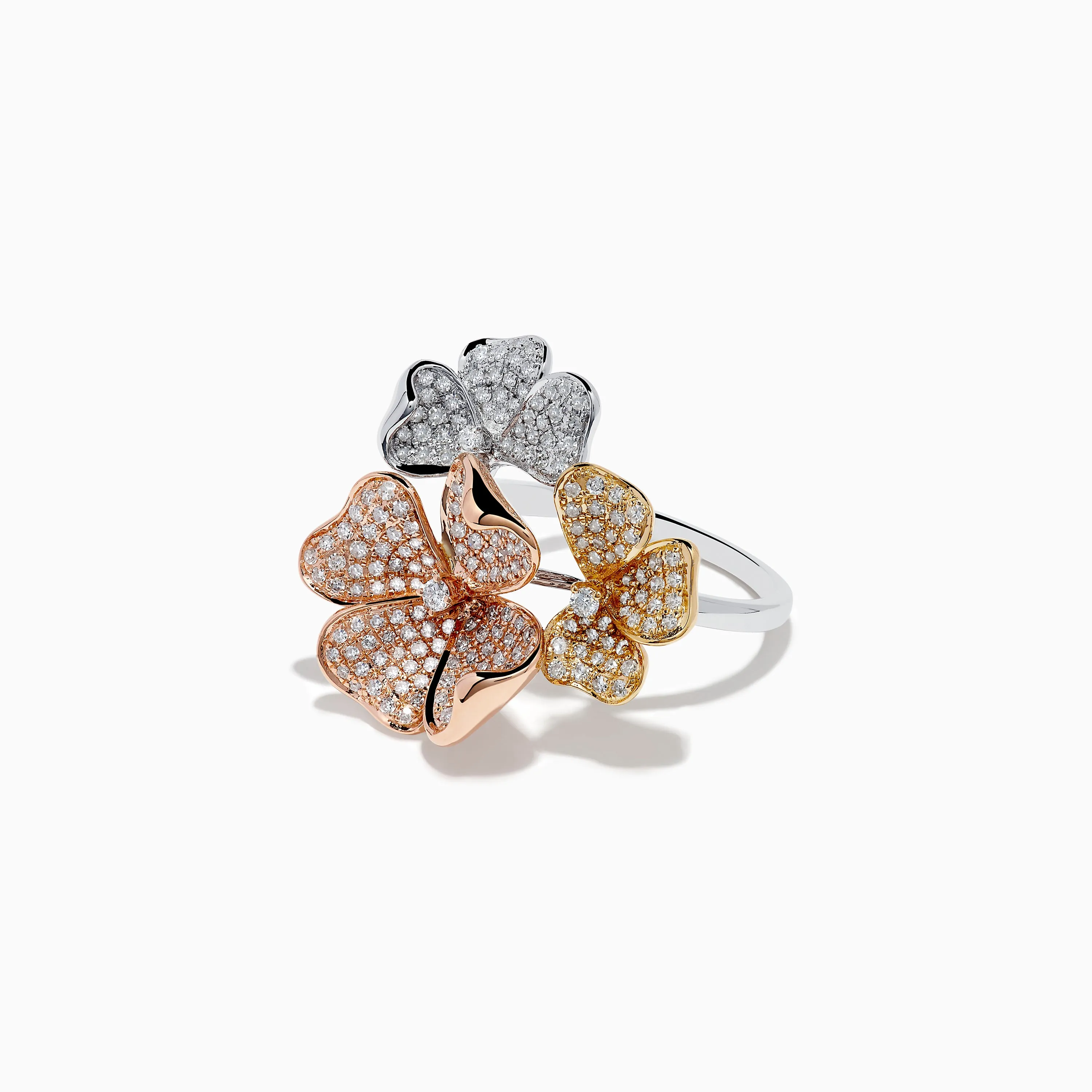 14K Trio Flower Diamond Ring 0.82 TCW sold by Effy product image thumbnail 2