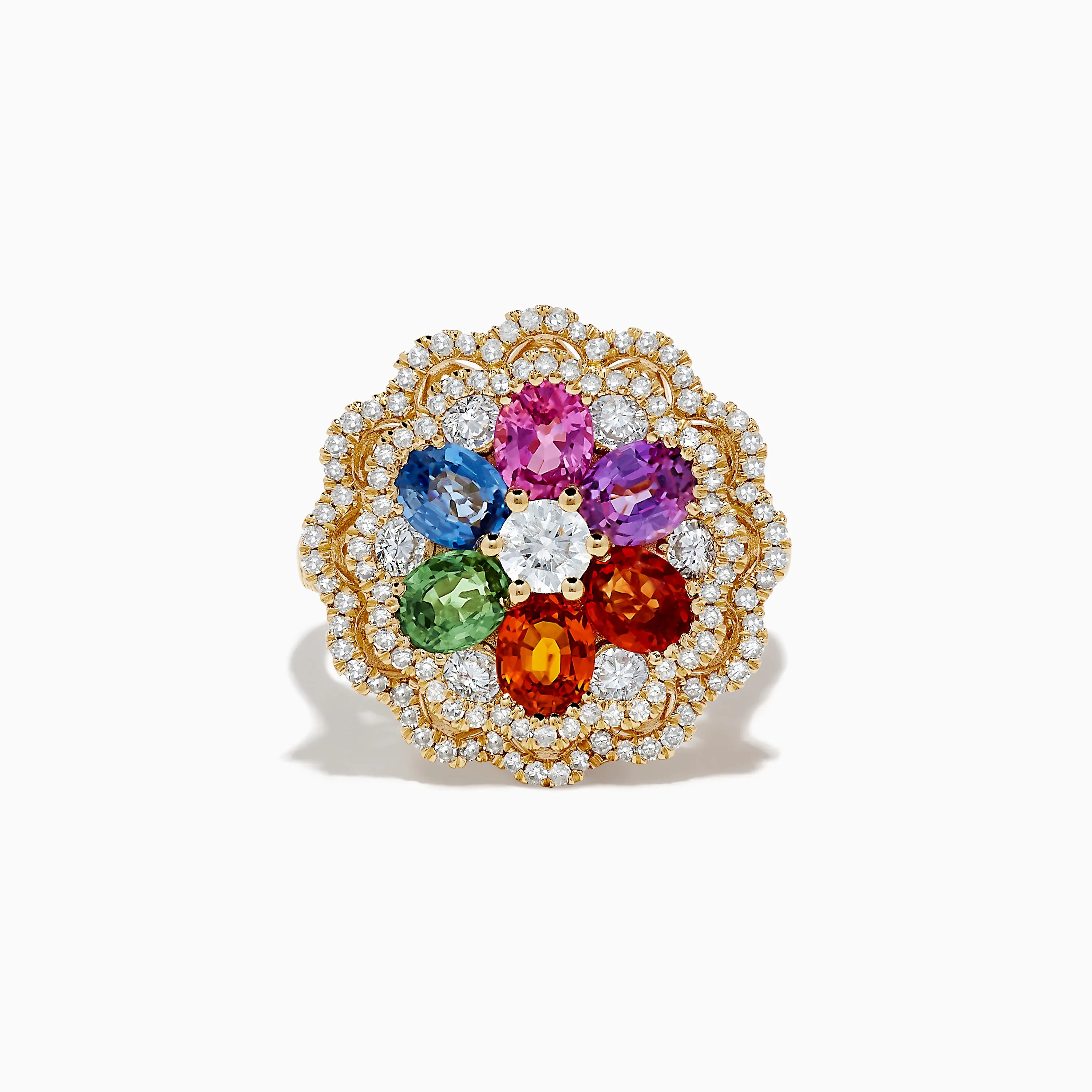 Watercolors 14K Yellow Gold Multi Sapphire and Diamond Ring sold by Effy