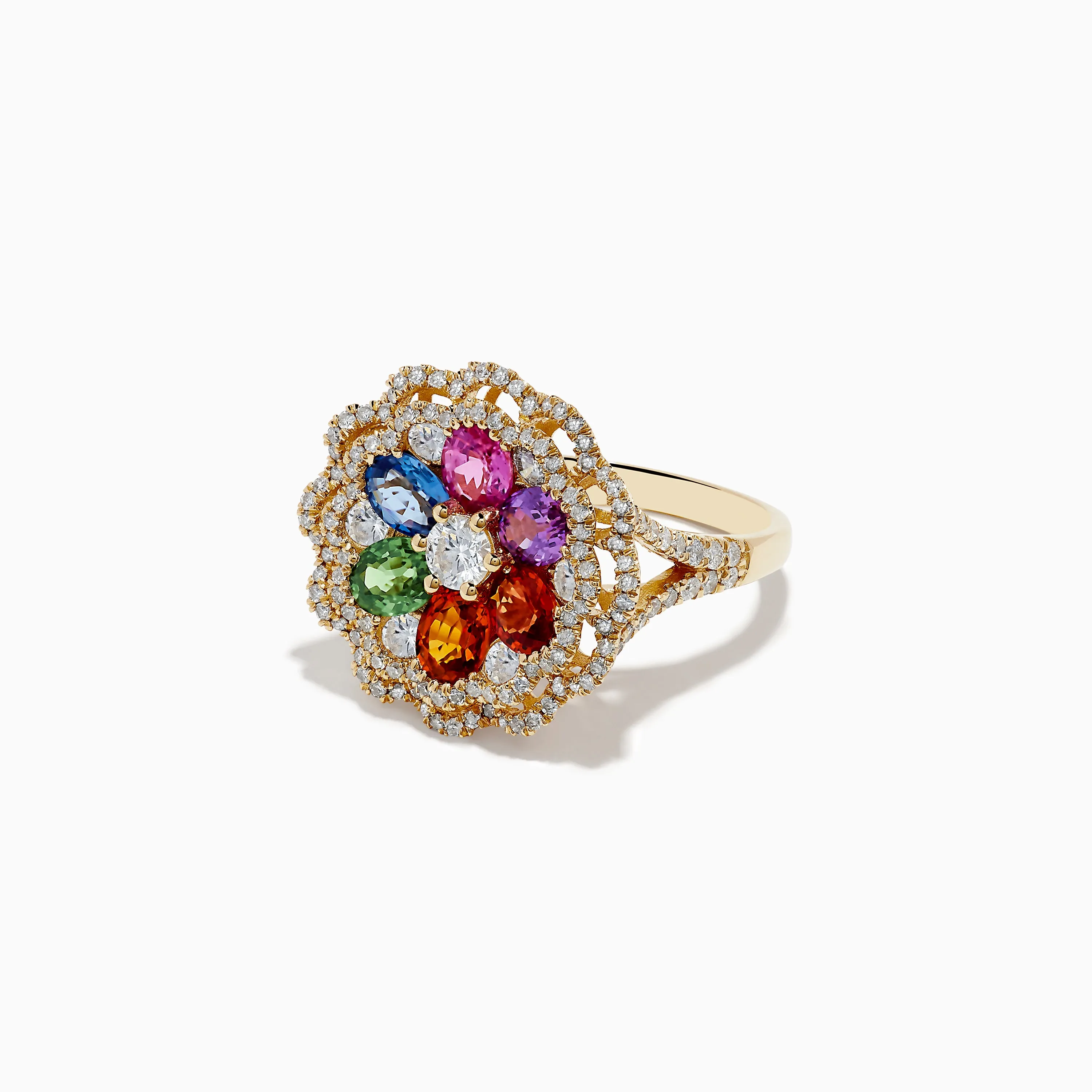 Watercolors 14K Yellow Gold Multi Sapphire and Diamond Ring sold by Effy product image thumbnail 2