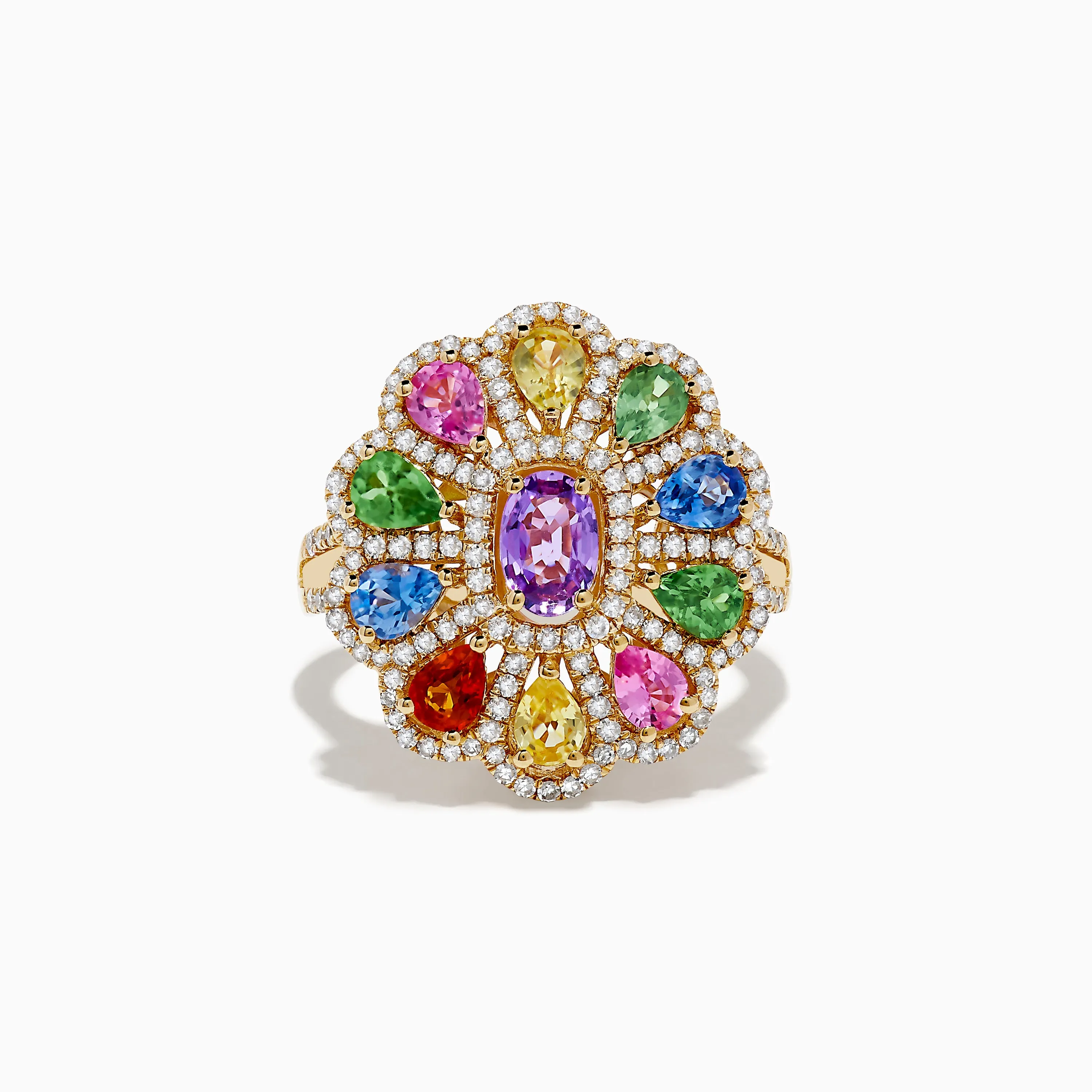 Watercolors 14K Yellow Gold Multi Sapphire and Diamond Ring sold by Effy