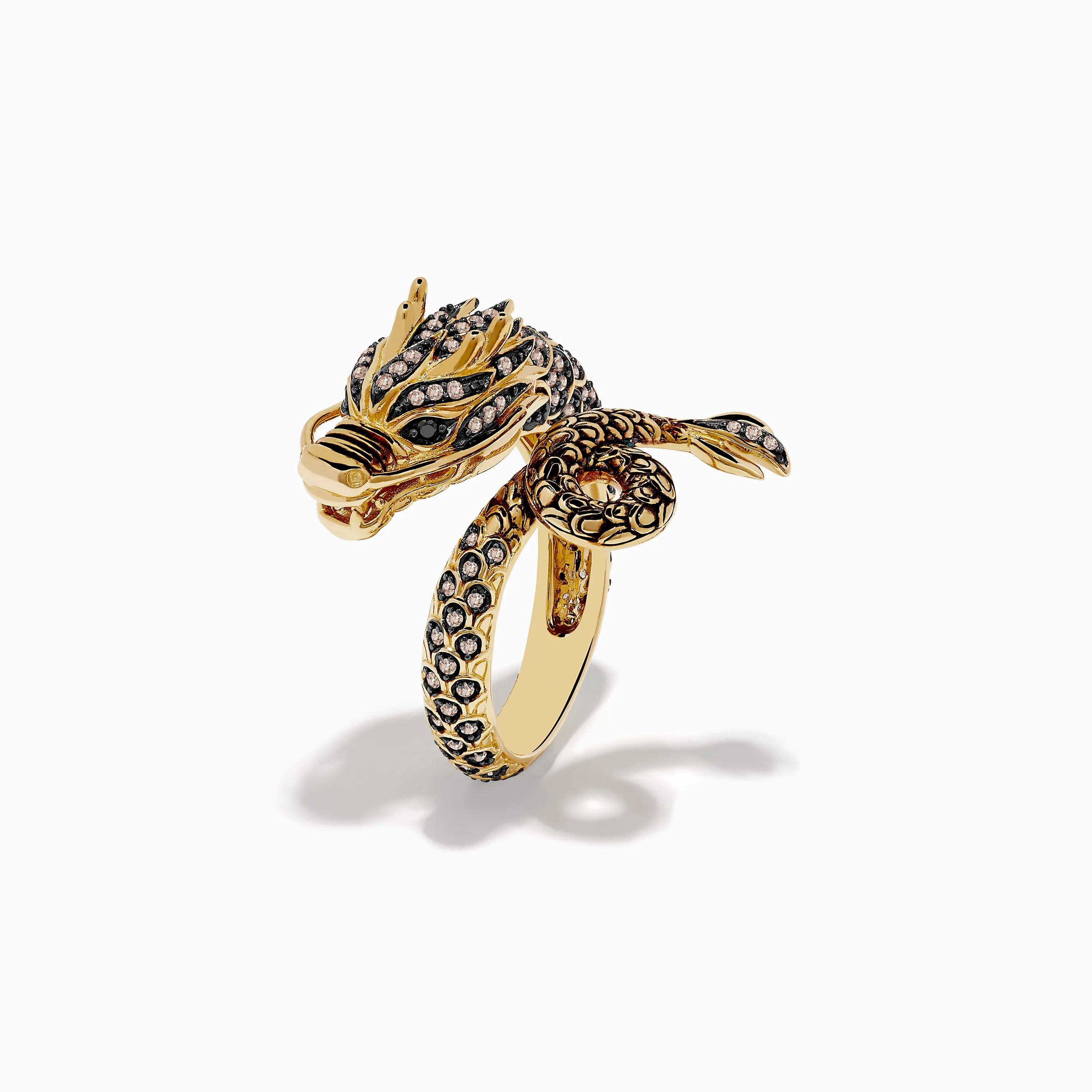 Safari 14K Yellow Gold Brown Diamond Dragon Ring sold by Effy product image thumbnail 2