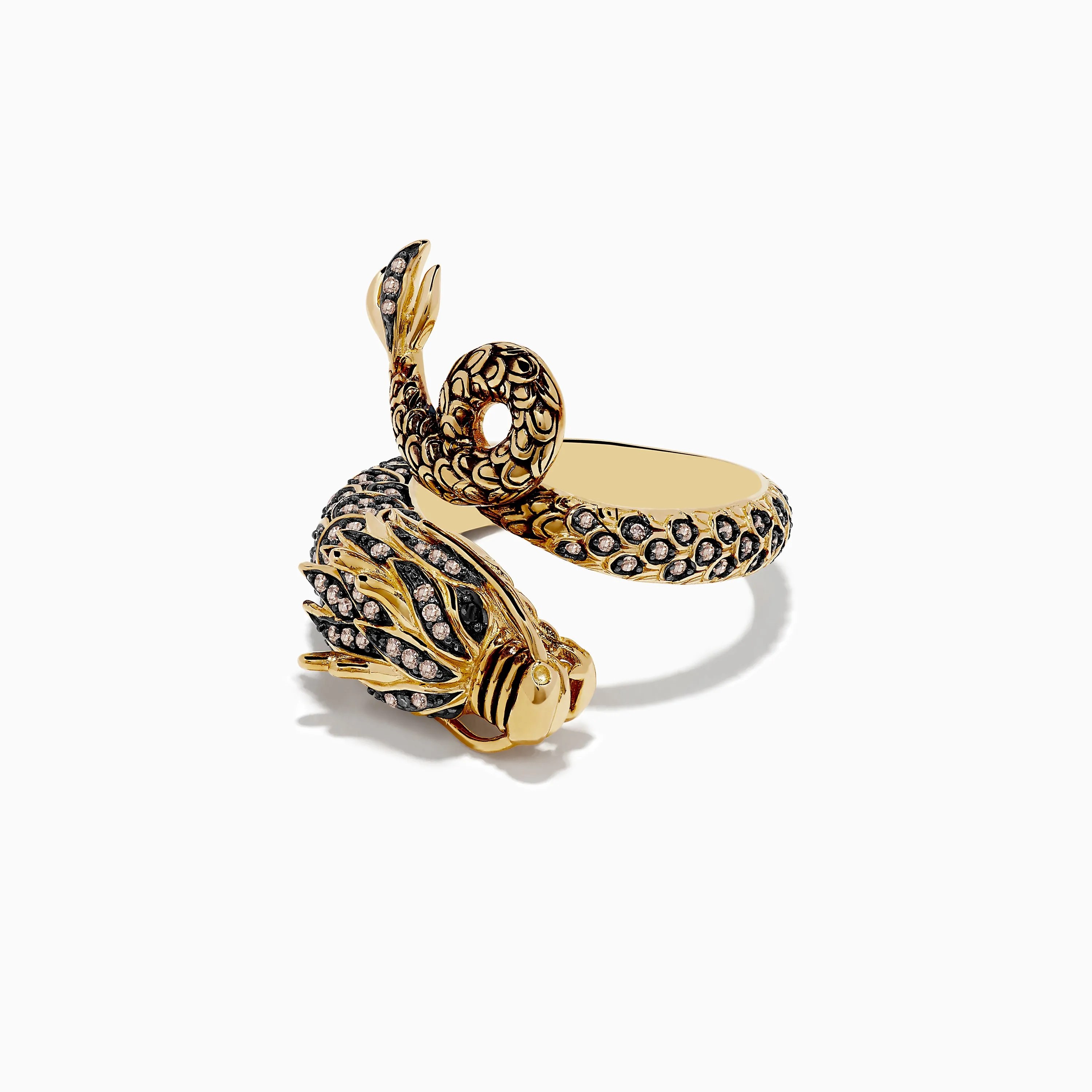 Safari 14K Yellow Gold Brown Diamond Dragon Ring sold by Effy product image thumbnail 5