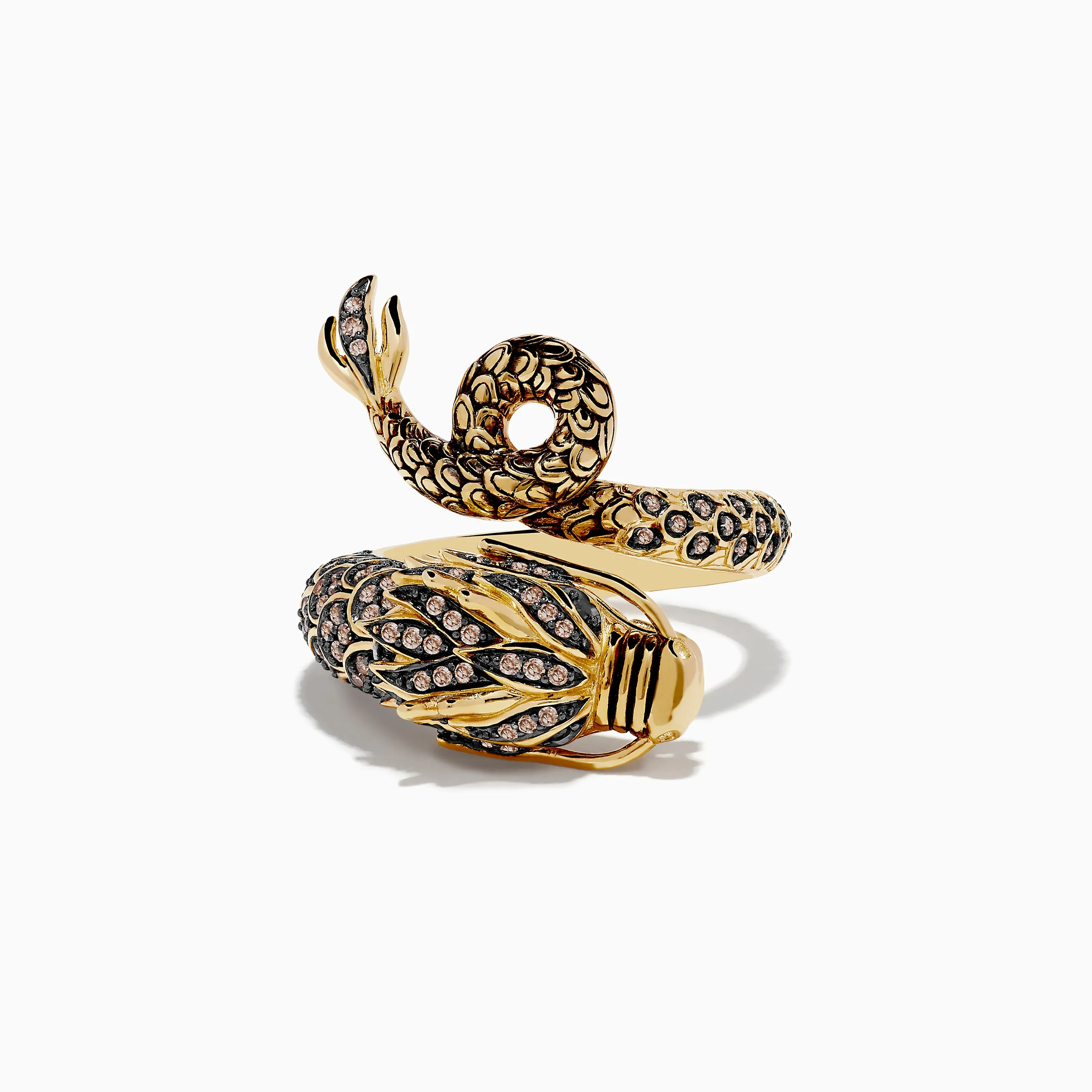 Safari 14K Yellow Gold Brown Diamond Dragon Ring sold by Effy product image thumbnail 4