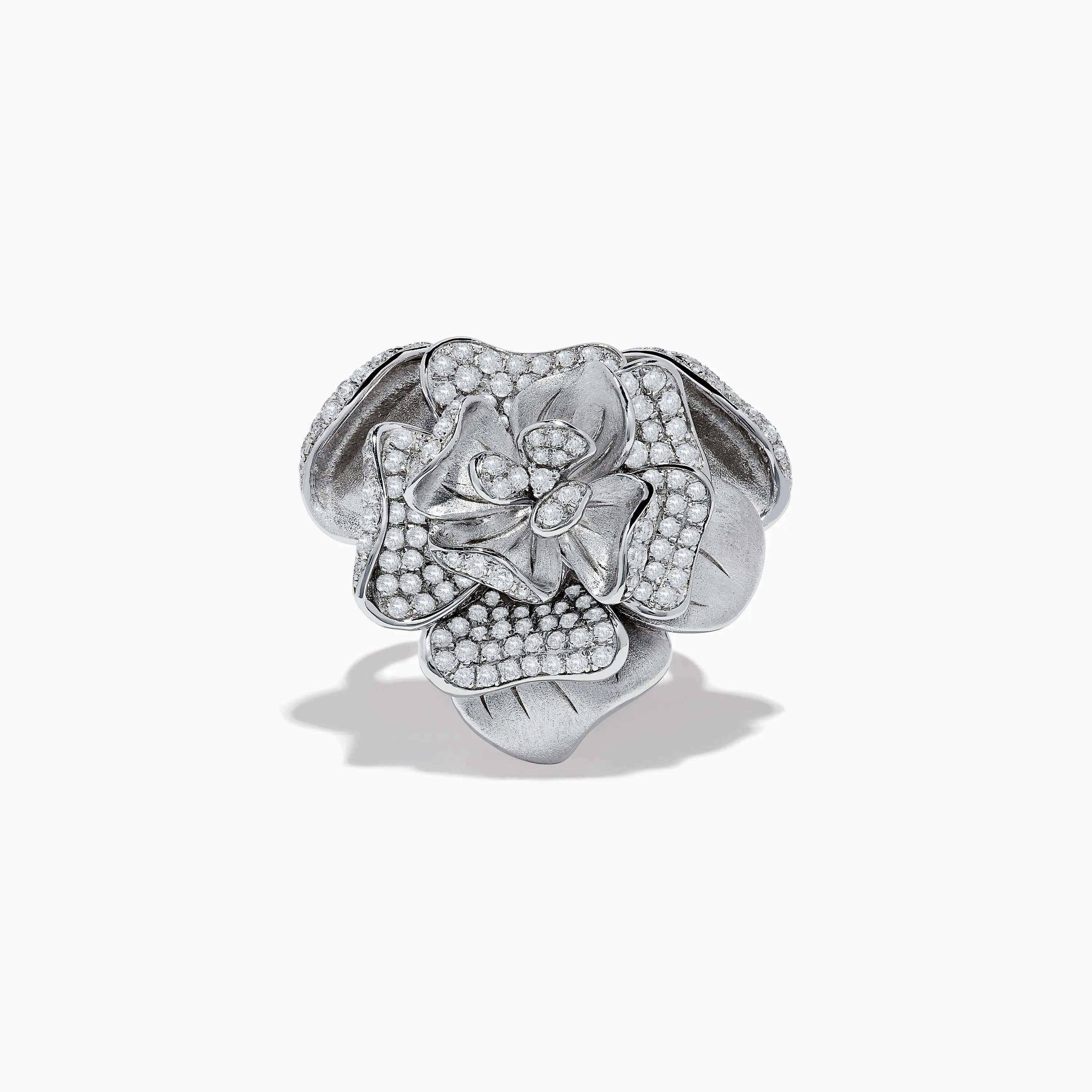 925 Sterling Silver Diamond Flower Ring sold by Effy