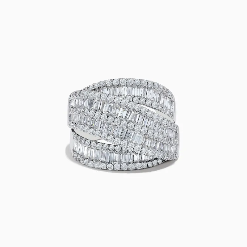 Classique 14K White Gold Diamond Crossover Ring sold by Effy