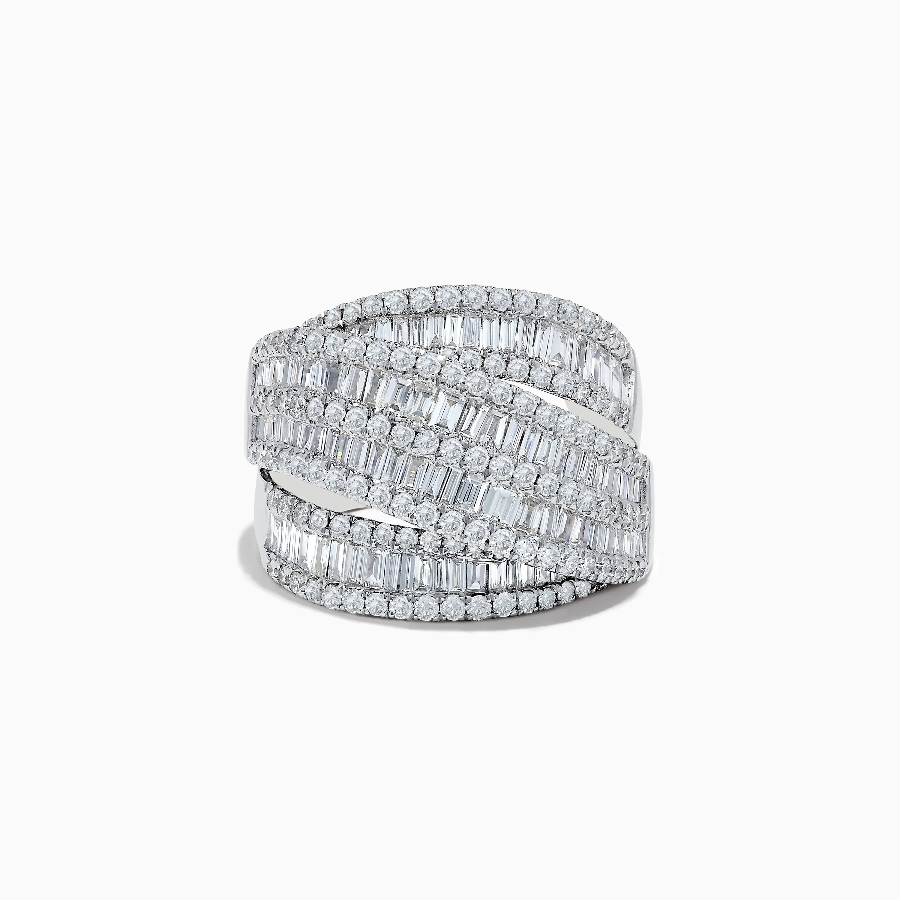 Classique 14K White Gold Diamond Crossover Ring sold by Effy
