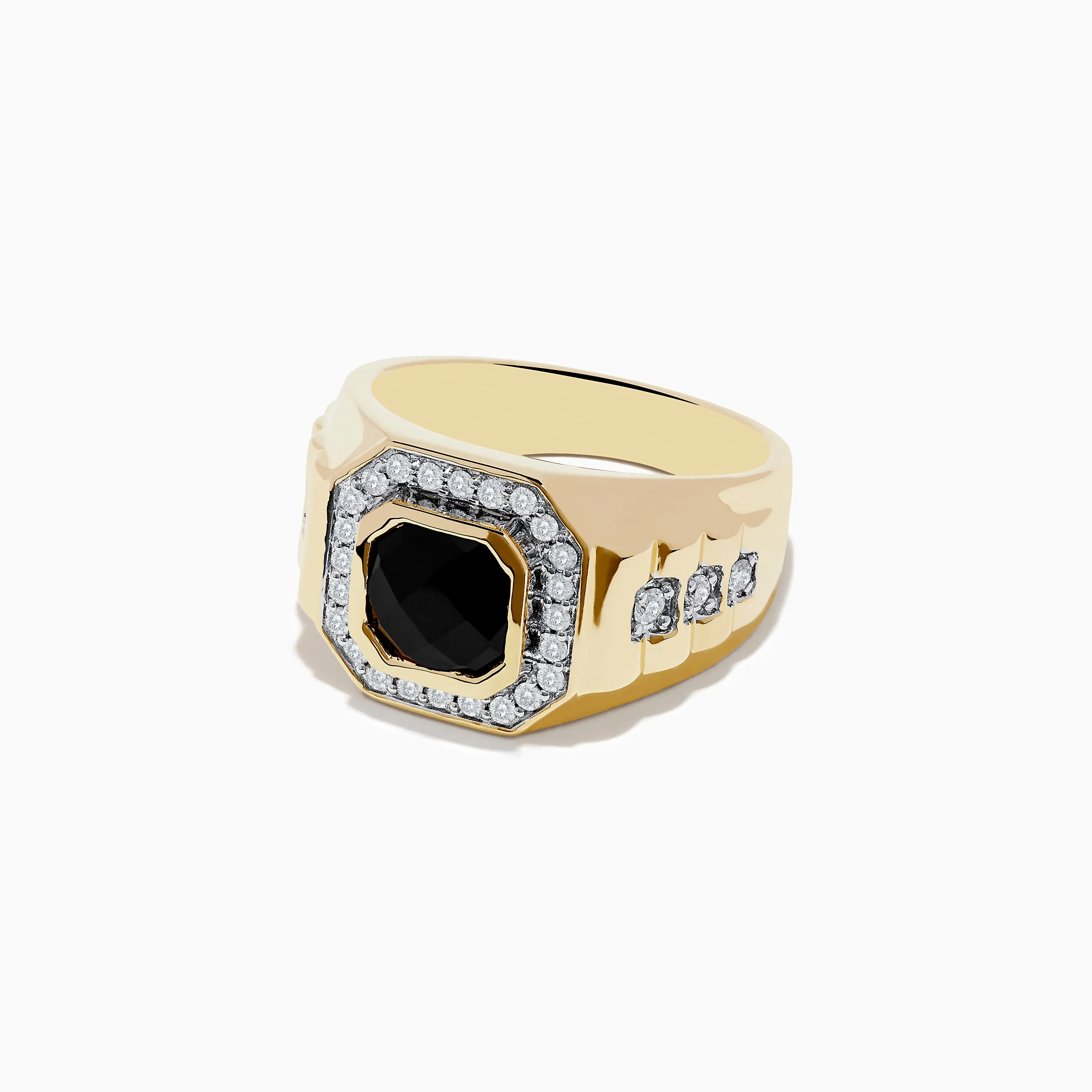 Men's 14K Yellow Gold Onyx and Diamond Ring sold by Effy product image thumbnail 2