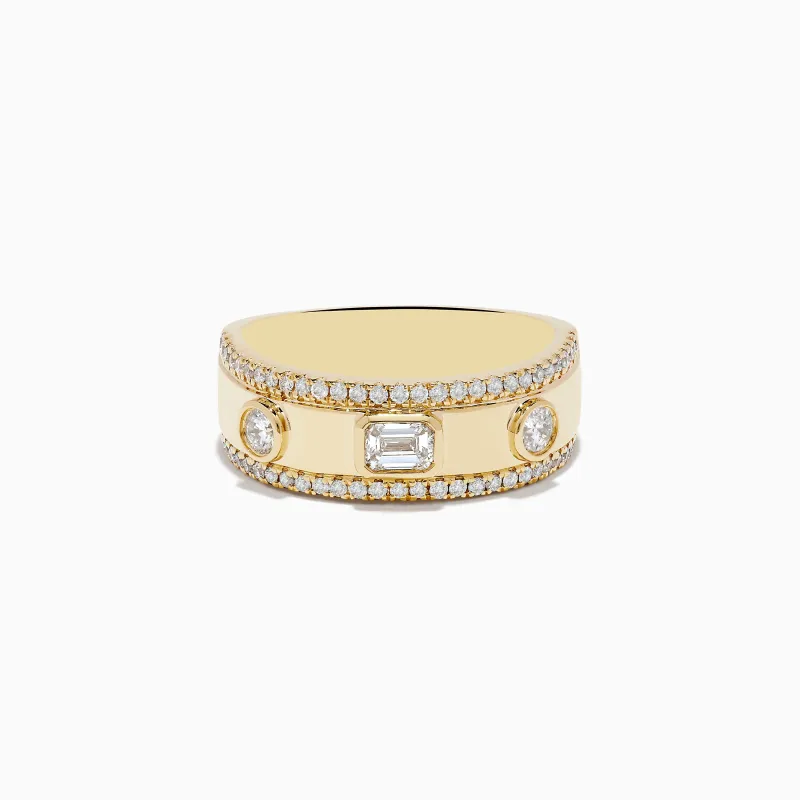 D'Oro 14K Yellow Gold Bezel Set Diamond Band 0.67 TCW sold by Effy