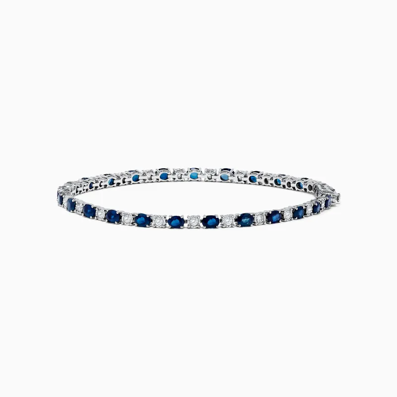 Royale Bleu 14k White Gold Blue Sapphire and Diamond Bracelet sold by Effy