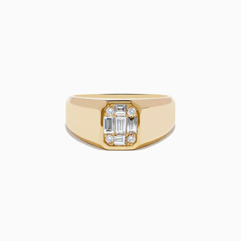 Men's 14K Yellow Gold Diamond Ring sold by Effy