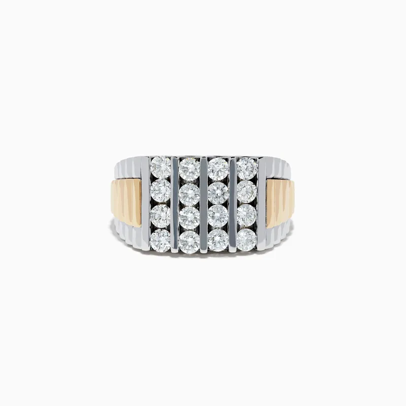 Men's 14K Two-Tone Gold Diamond Ring sold by Effy