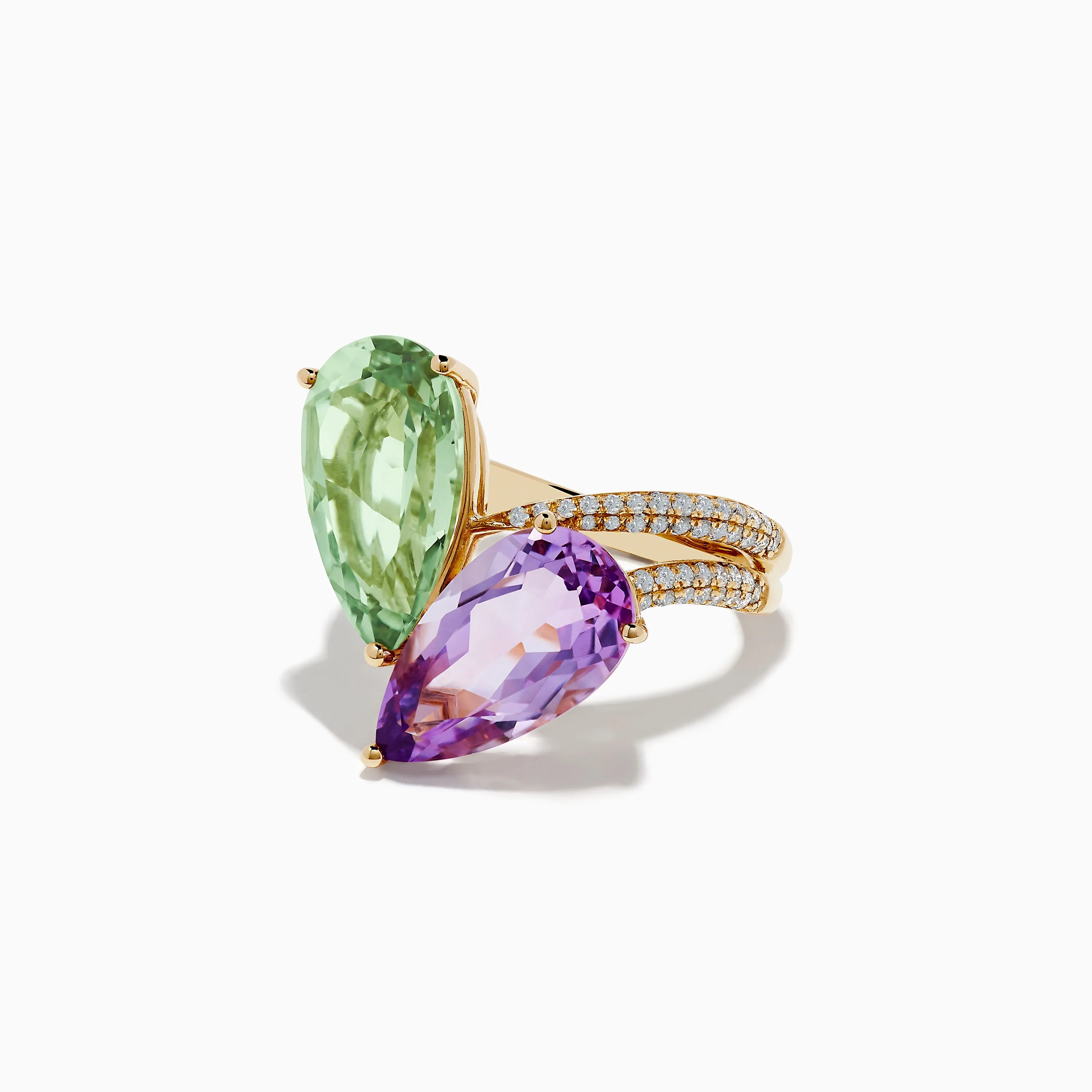 14K Gold Diamond, Pink and Green Amethyst Toi Et Moi Ring sold by Effy product image thumbnail 2
