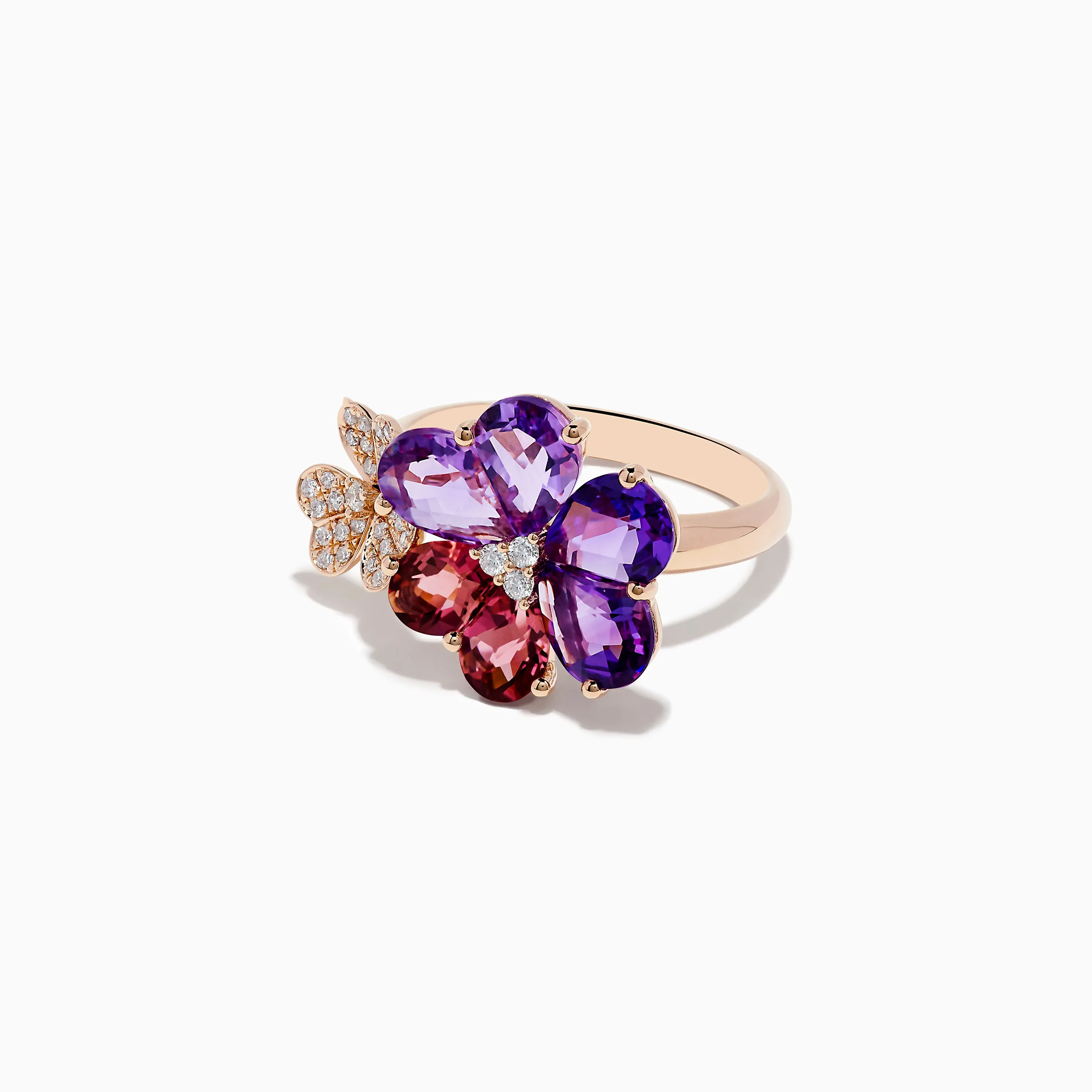 14K Rose Gold Amethyst and Pink Tourmaline Flower Ring sold by Effy product image thumbnail 2