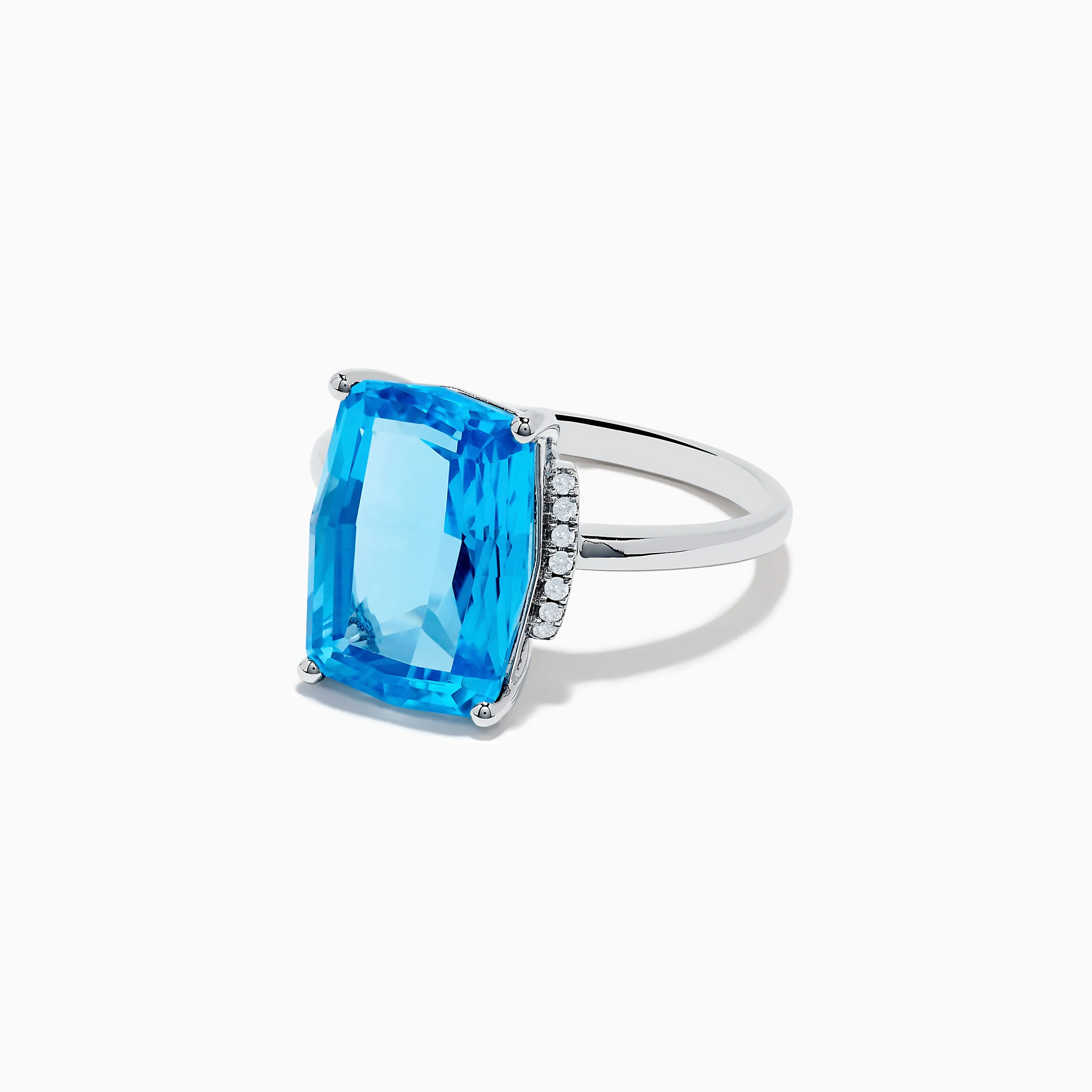 Ocean Bleu 14K White Gold Blue Topaz and Diamond Ring sold by Effy product image thumbnail 2