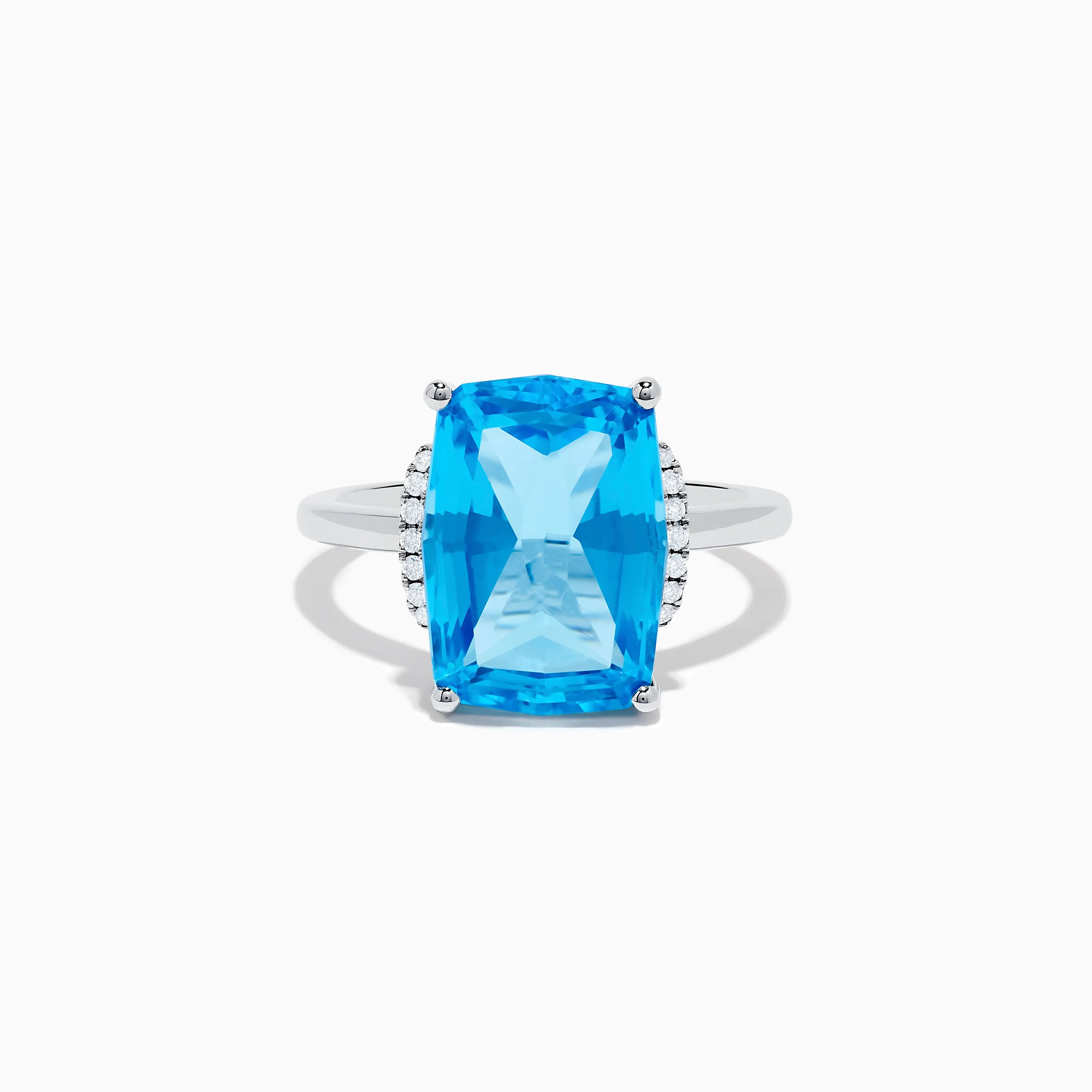 Ocean Bleu 14K White Gold Blue Topaz and Diamond Ring sold by Effy