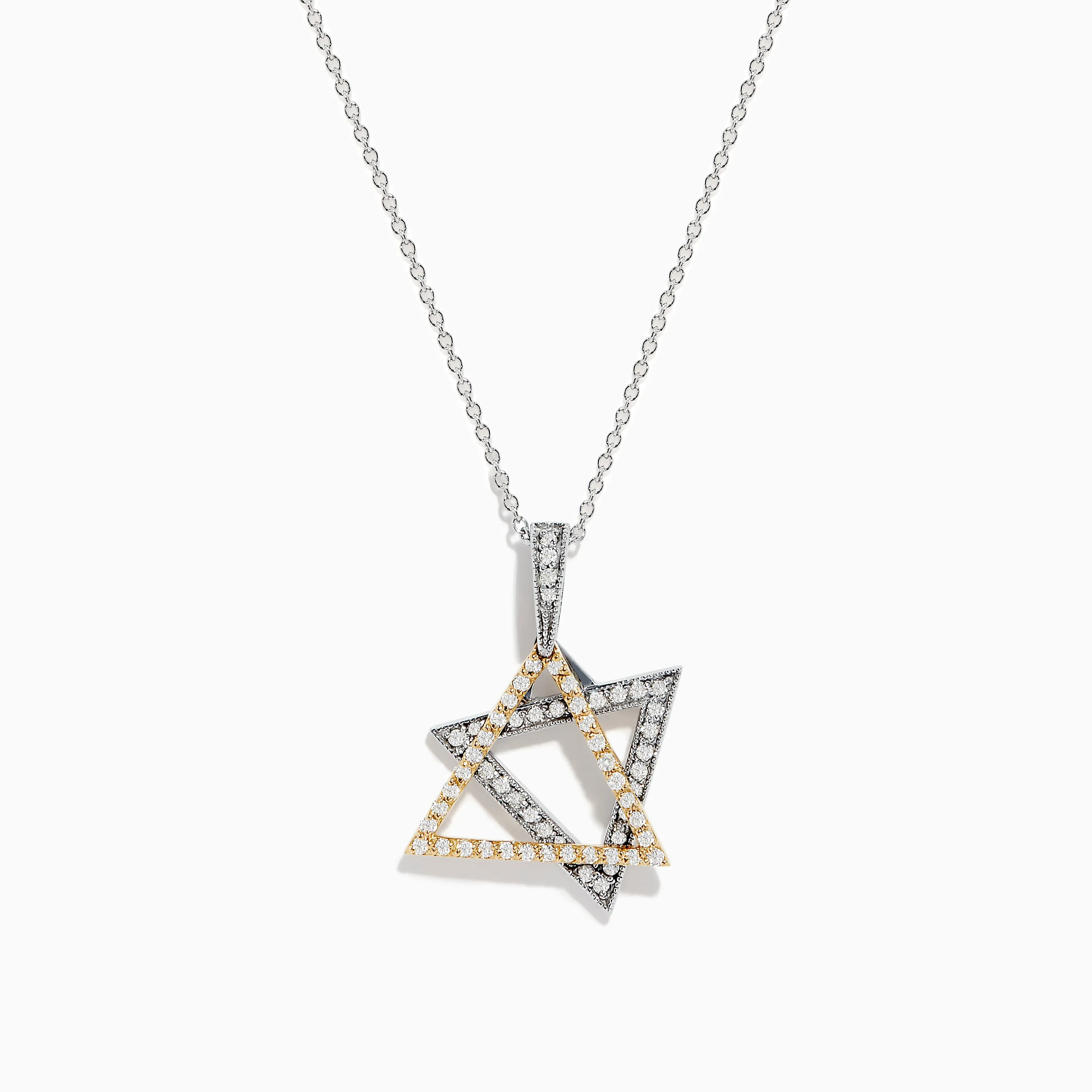 Novelty 14K Two-Tone Gold Diamond Star of David Pendant sold by Effy product image thumbnail 2