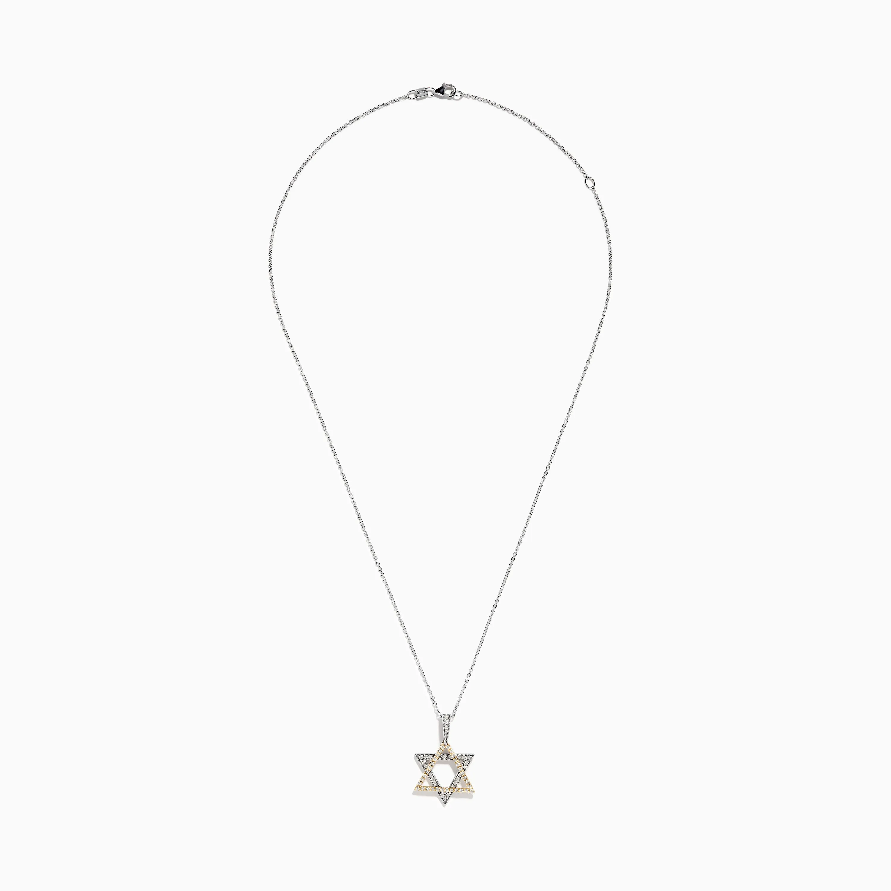 Novelty 14K Two-Tone Gold Diamond Star of David Pendant sold by Effy product image thumbnail 3