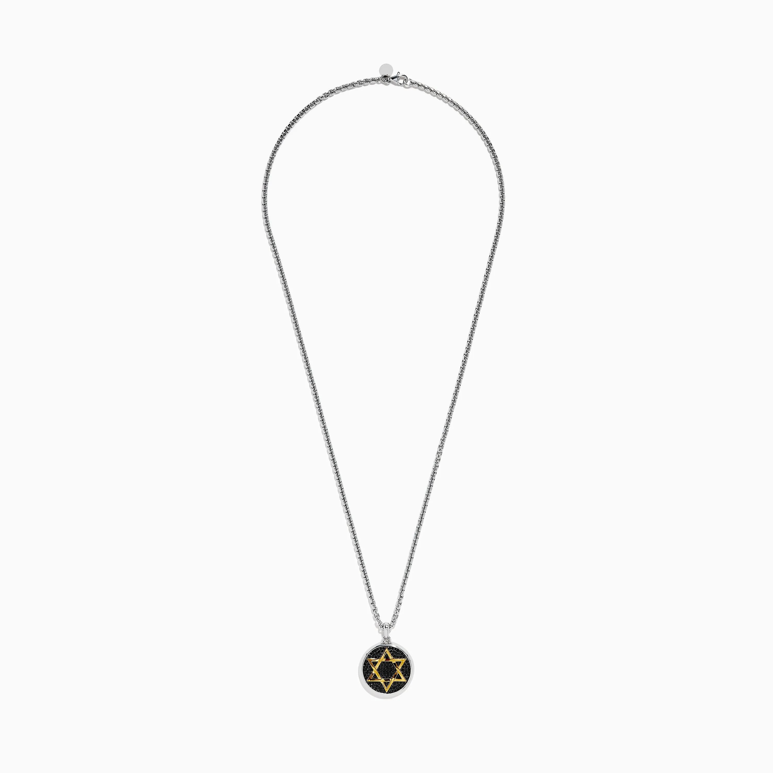 Men's 925 Sterling Silver and Gold Plated Black Spinel Star of David Pendant sold by Effy product image thumbnail 2