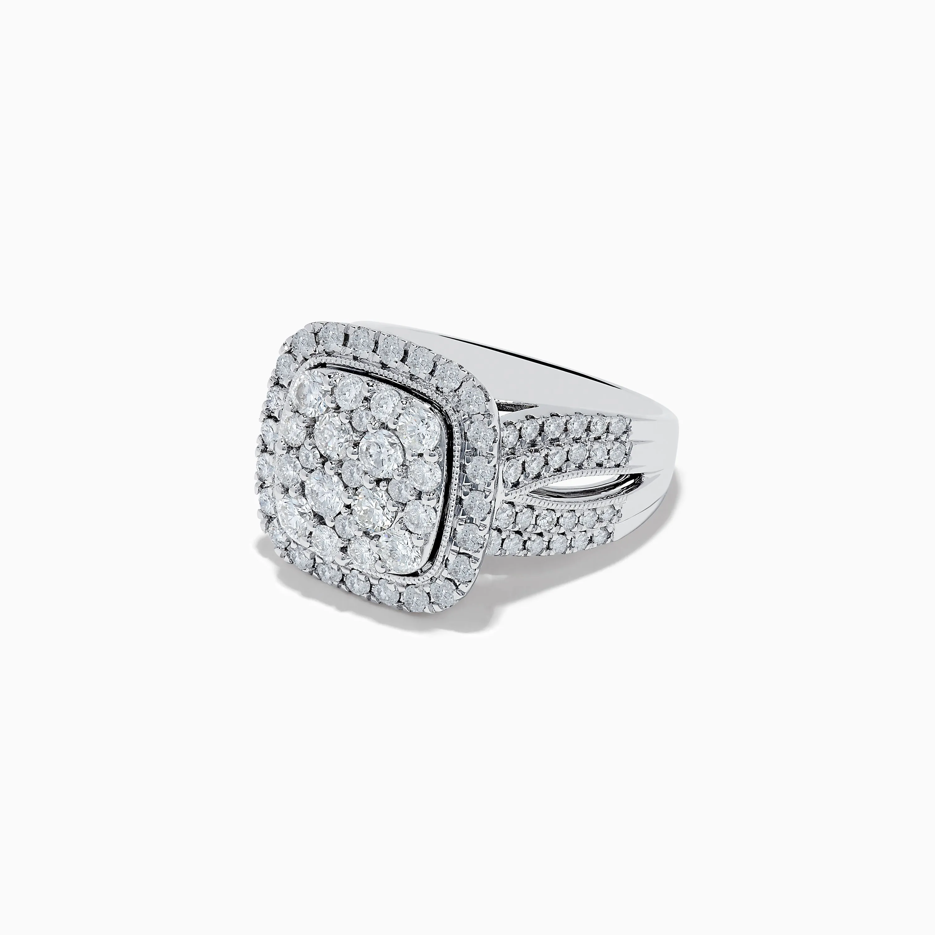 Bouquet 14K White Gold Square Shaped Diamond Cluster Statement Ring 1.96 TCW sold by Effy product image thumbnail 2