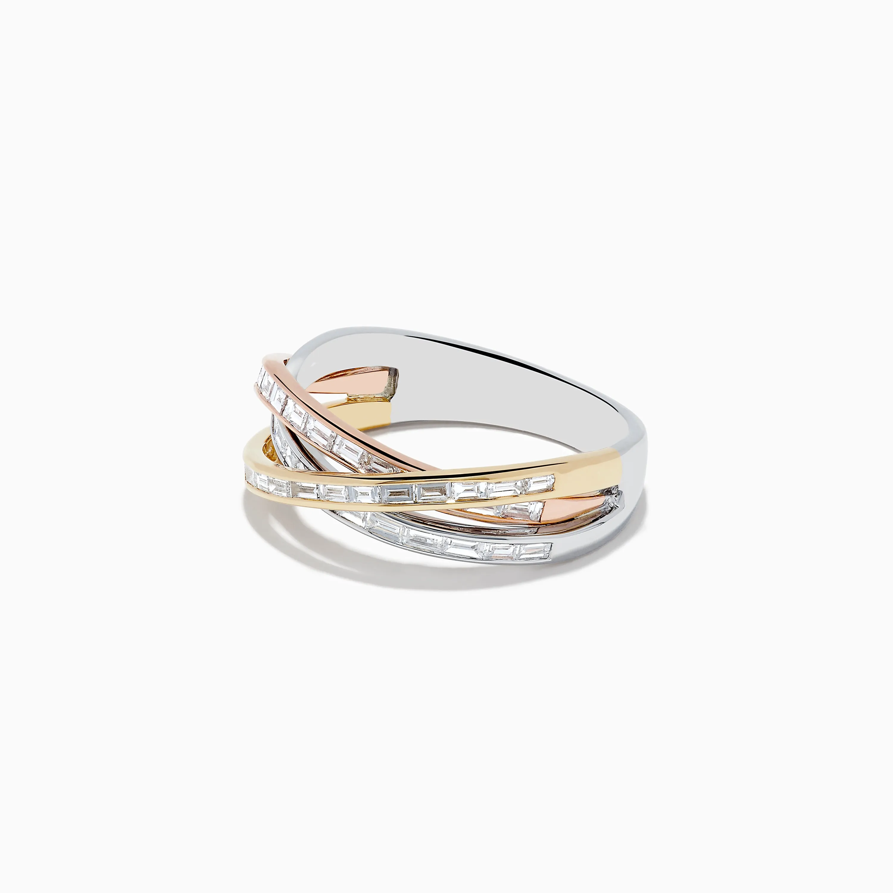 Trio 14K Tri Color Gold Crossover Diamond Band, 0.72 TCW sold by Effy product image thumbnail 2