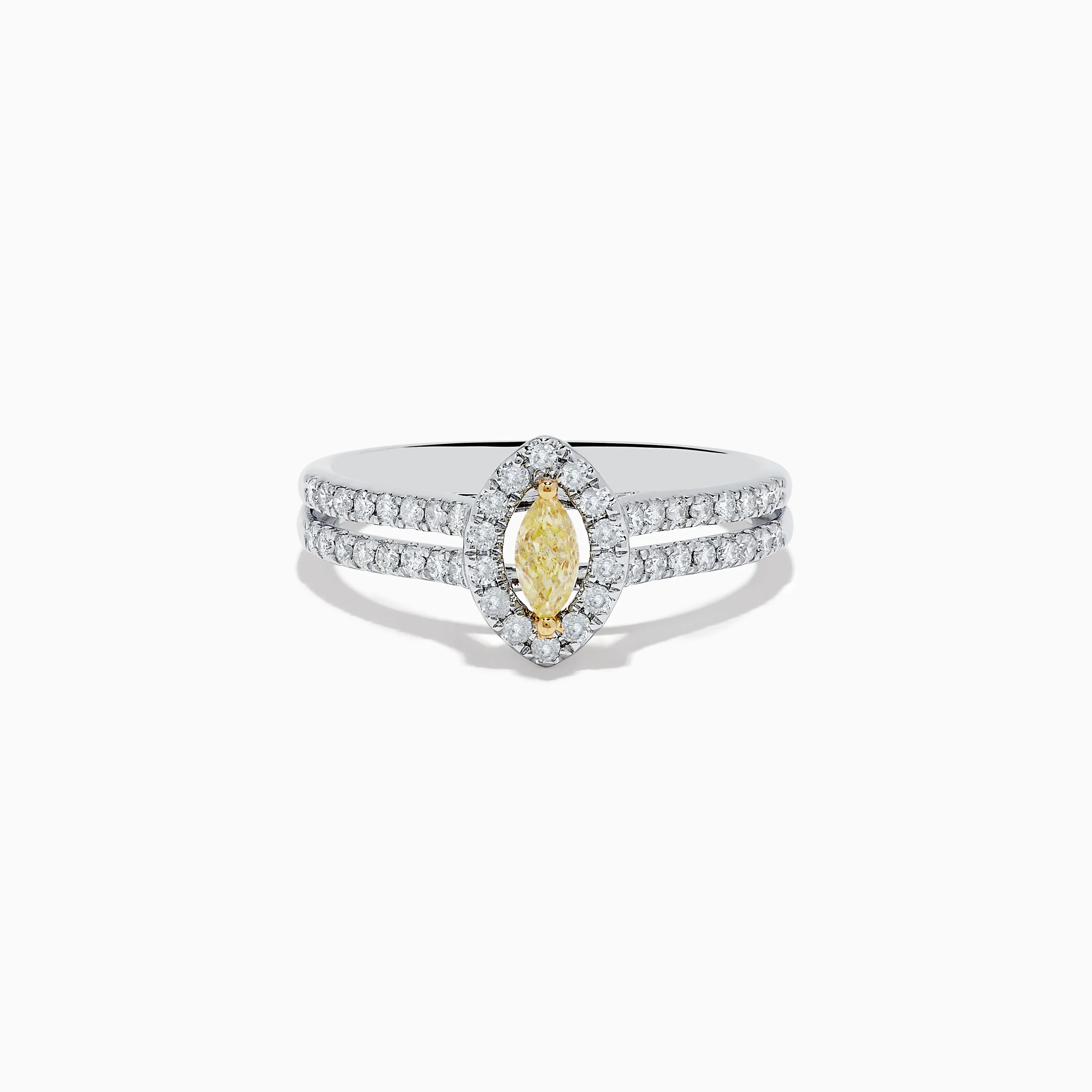 Canare 18K Two-Tone Gold Marquise Shaped Yellow Diamond Ring sold by Effy