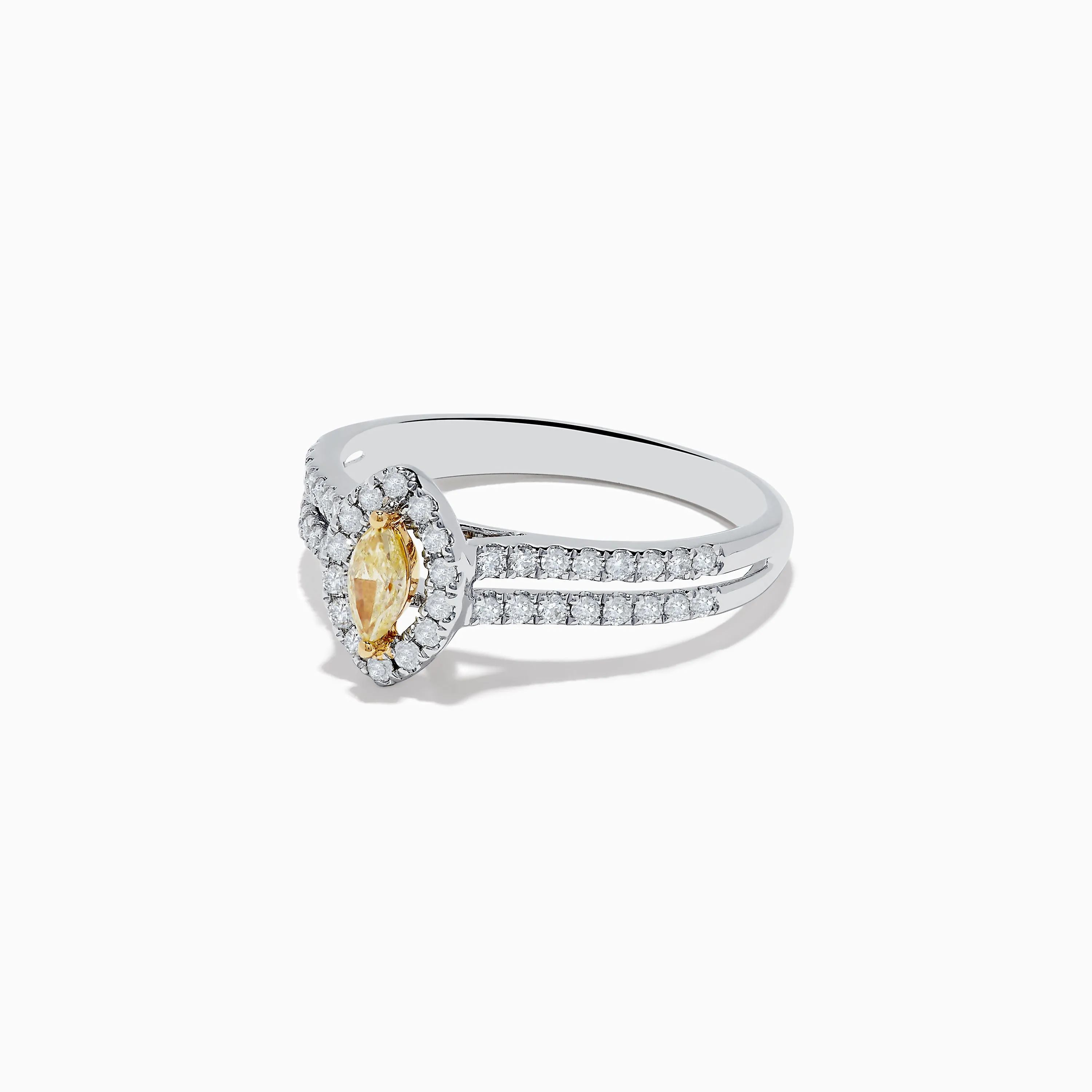 Canare 18K Two-Tone Gold Marquise Shaped Yellow Diamond Ring sold by Effy product image thumbnail 2