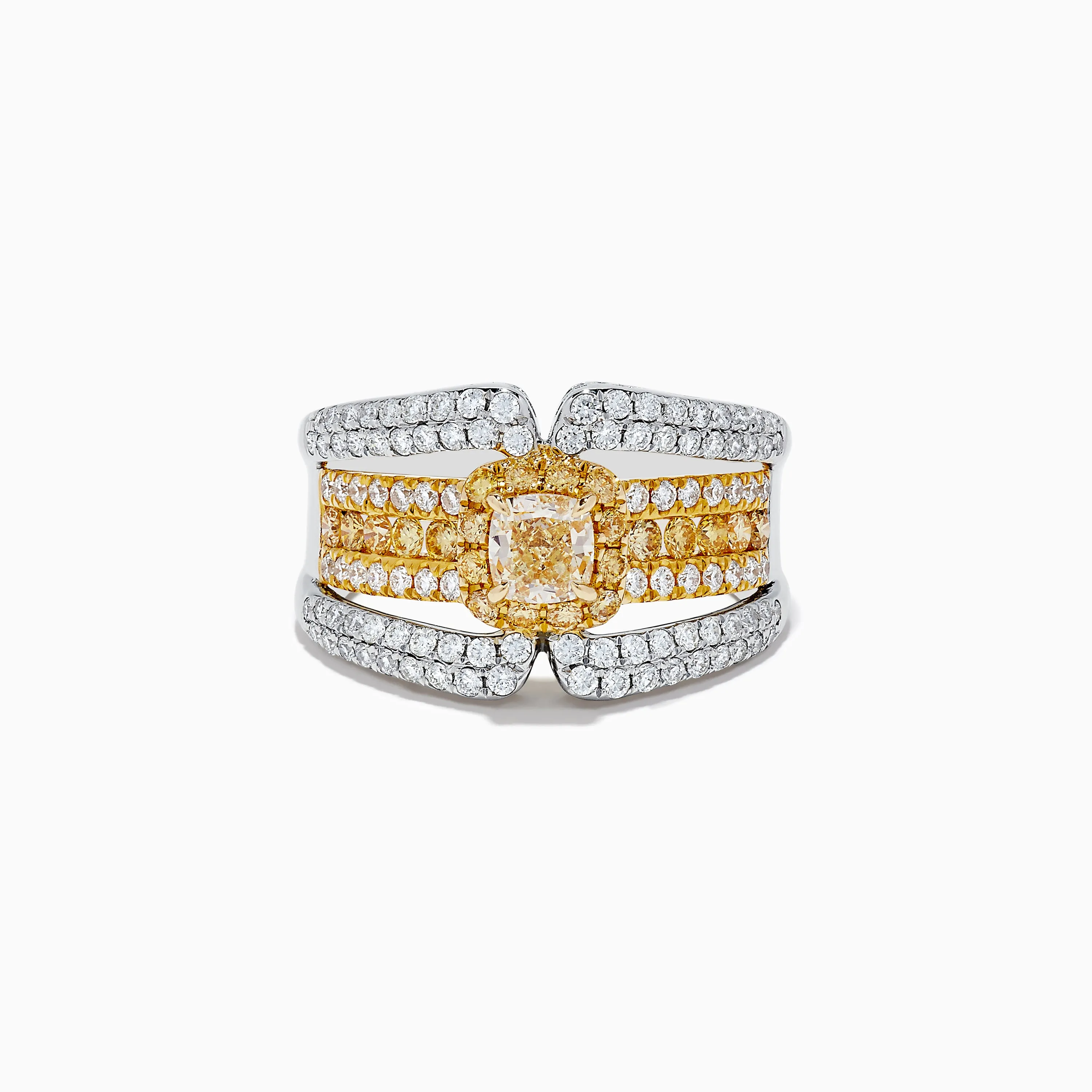 14K Two Tone Gold Yellow Diamond Statement Ring 1.71 TCW sold by Effy