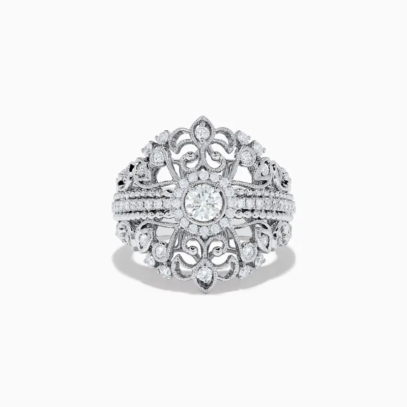 Pave Classica 14K White Gold Diamond Ring sold by Effy