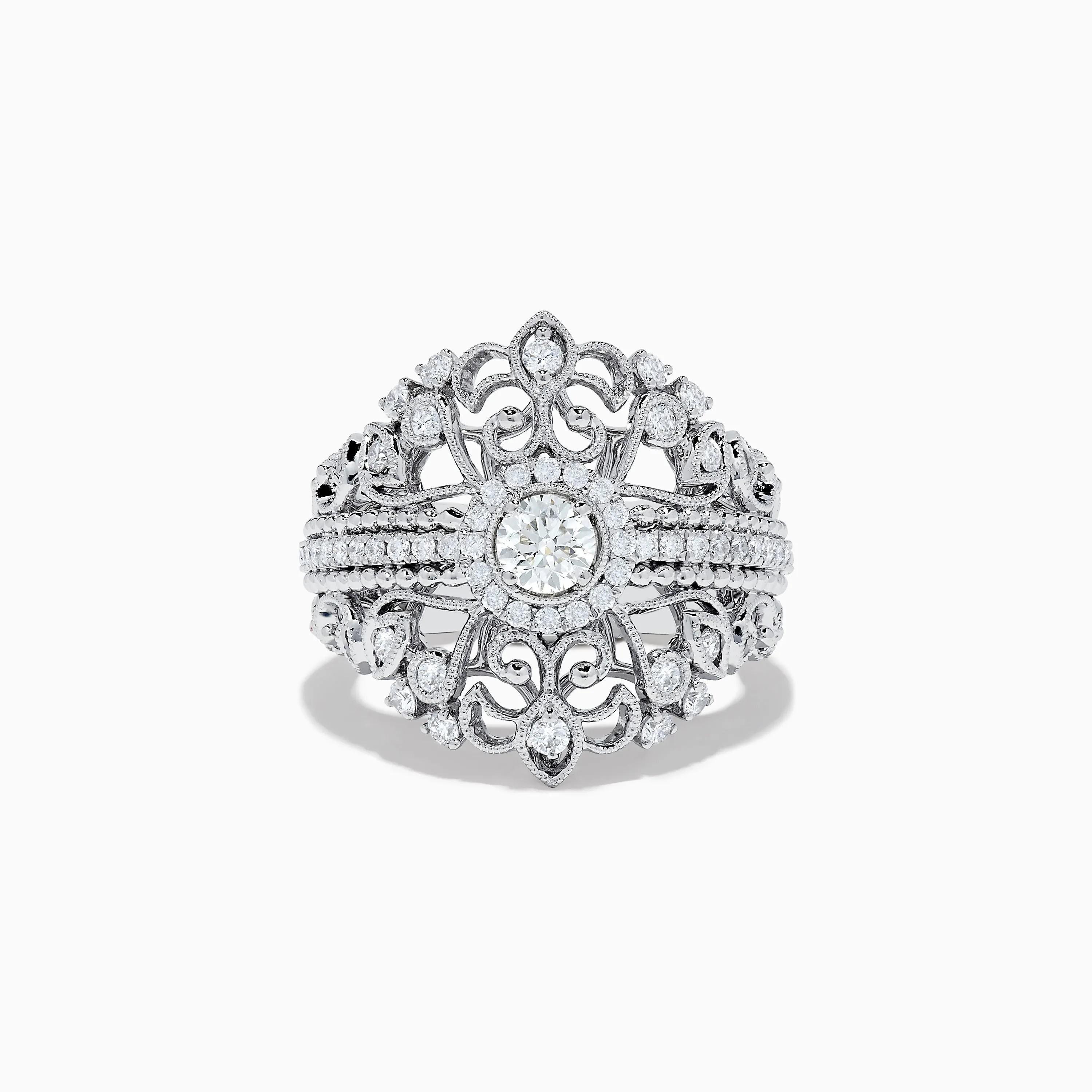 Pave Classica 14K White Gold Diamond Ring sold by Effy