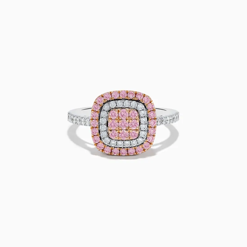 14K Two-Tone Pink and White Diamond Ring sold by Effy