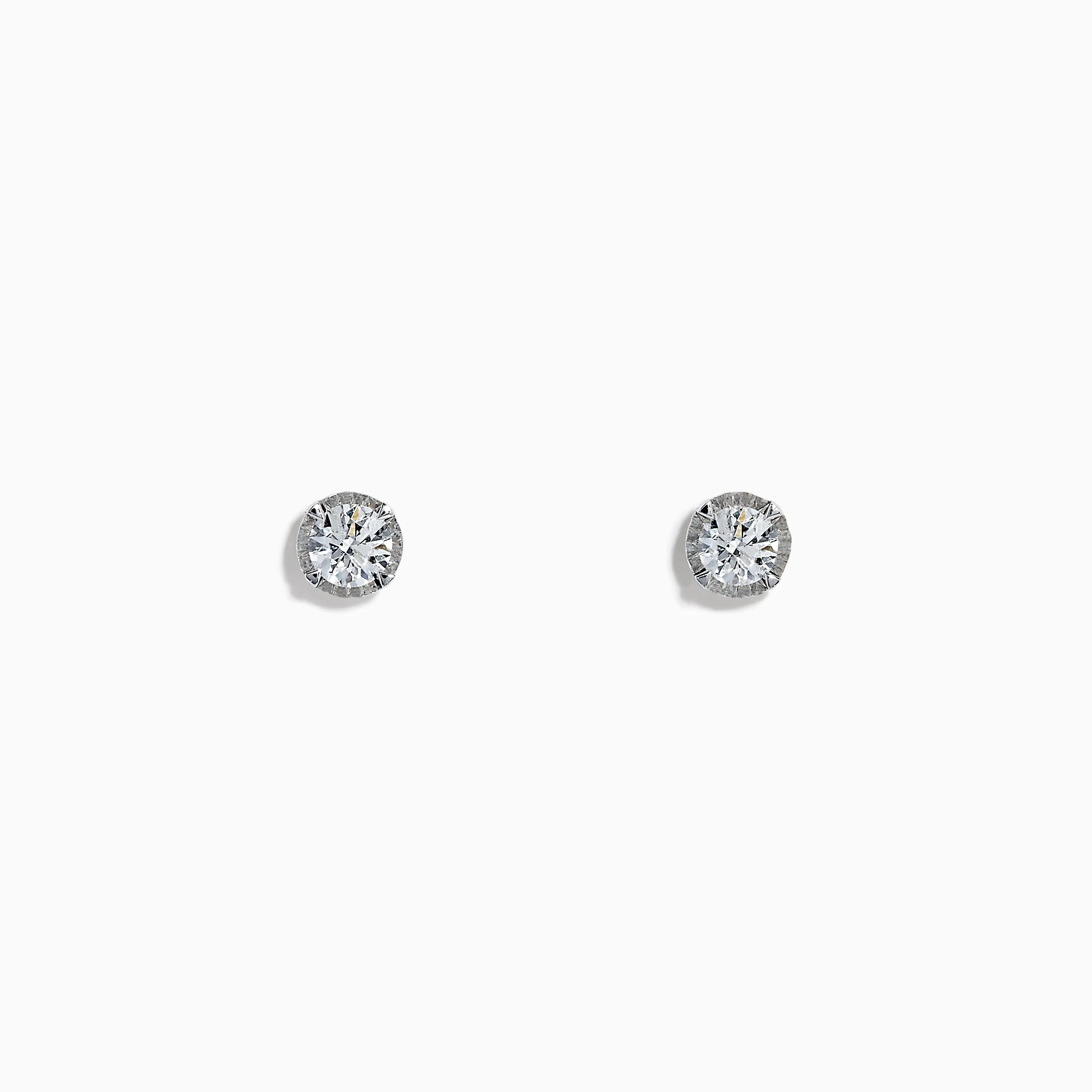 Pave Classique 14K White Gold Bezel Set Diamond Solitaire Earrings 0.50 TCW sold by Effy