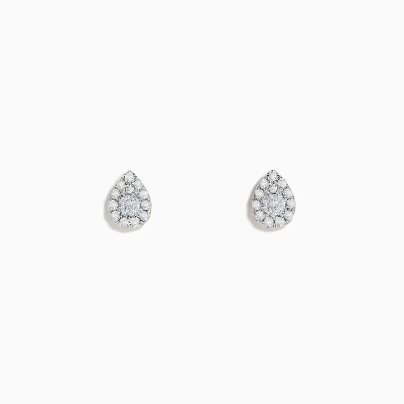 Pave Classica 14K Yellow Gold Pave Diamond Pear Shaped Stud Earrings sold by Effy
