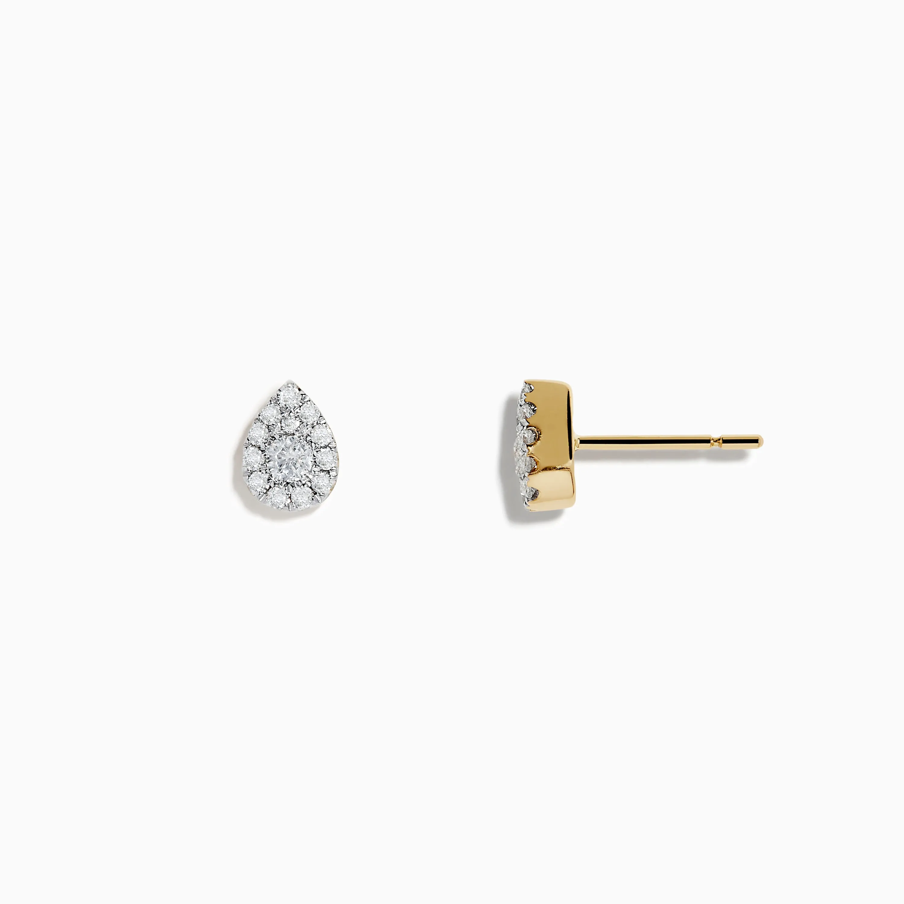 Pave Classica 14K Yellow Gold Pave Diamond Pear Shaped Stud Earrings sold by Effy product image thumbnail 2
