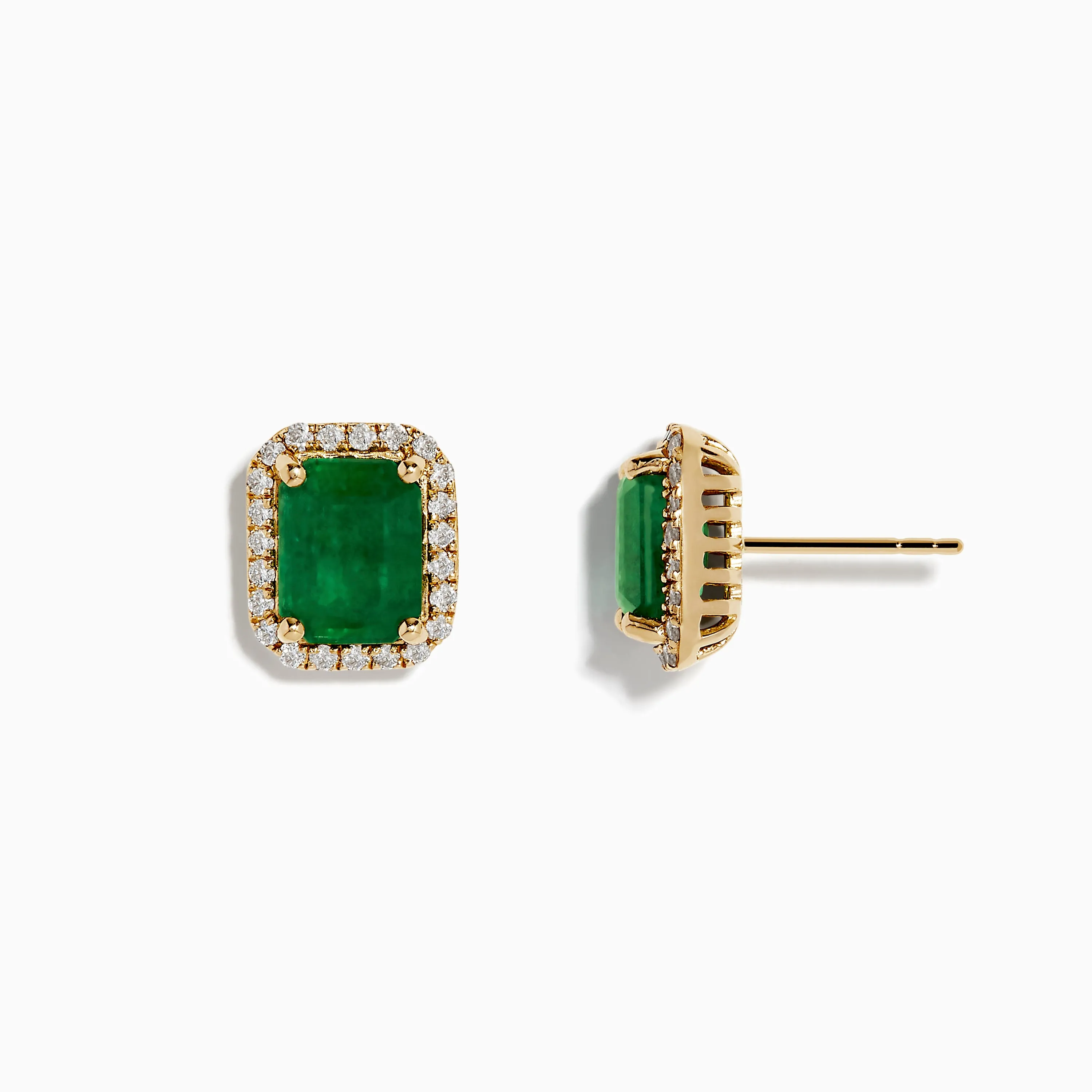 Brasillica 14K Yellow Gold Emerald and Diamond Earrings sold by Effy product image thumbnail 2