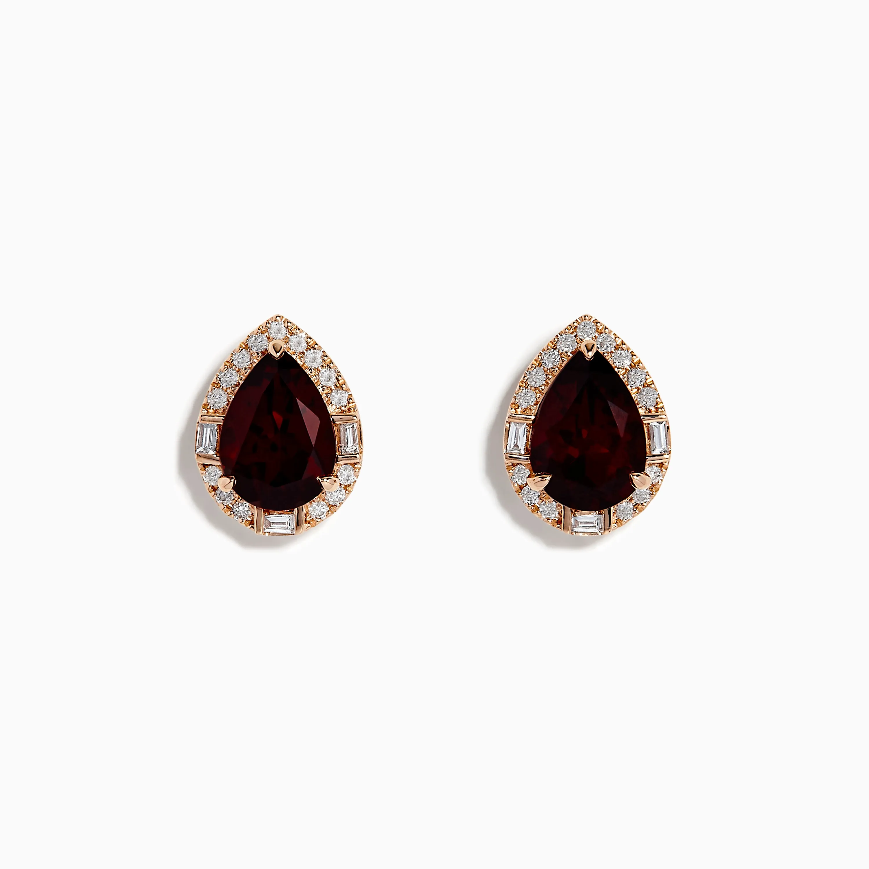 14K Rose Gold Garnet and Diamond Earrings sold by Effy