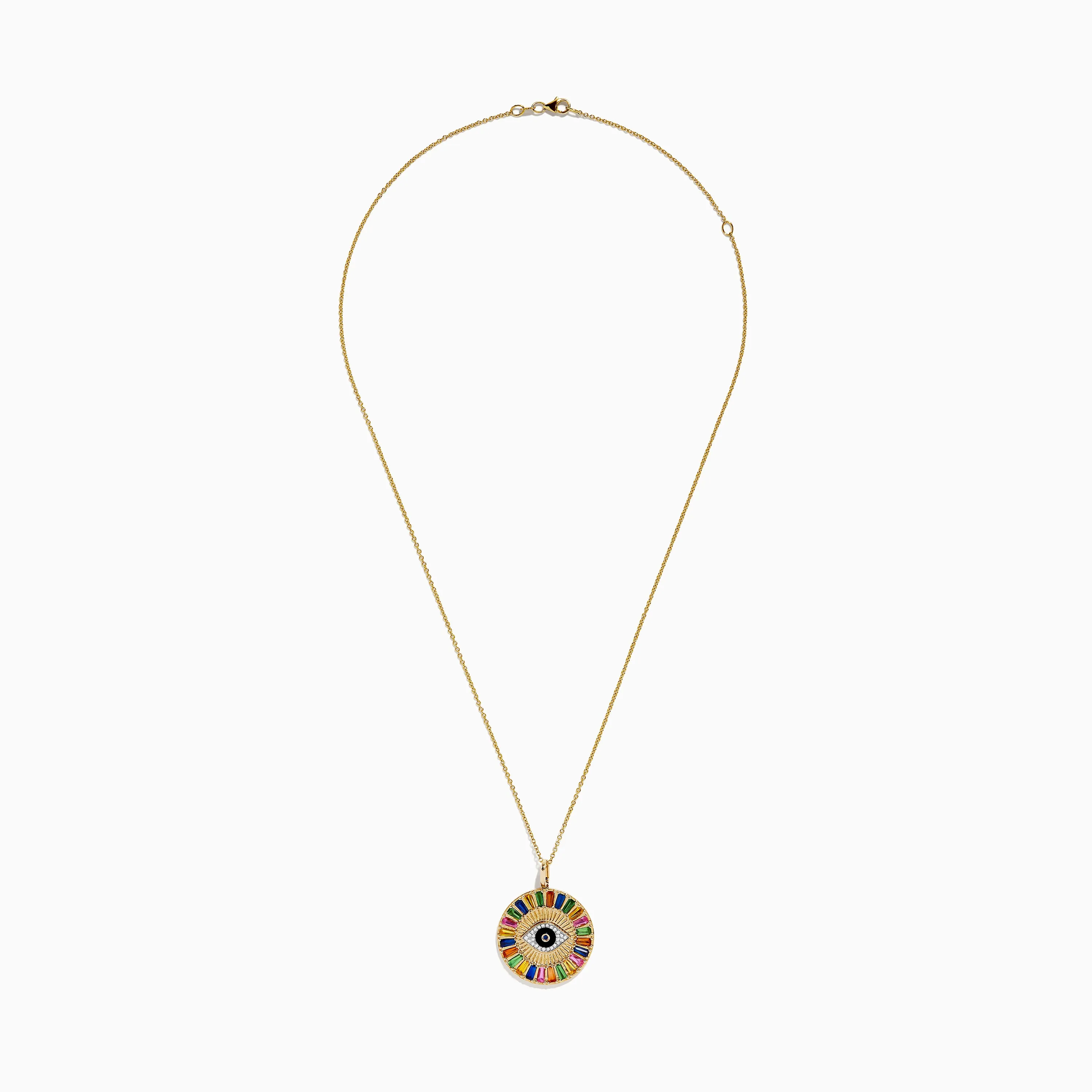 Watercolors 14K Yellow Gold Multi Sapphire Evil Eye Pendant sold by Effy product image thumbnail 2