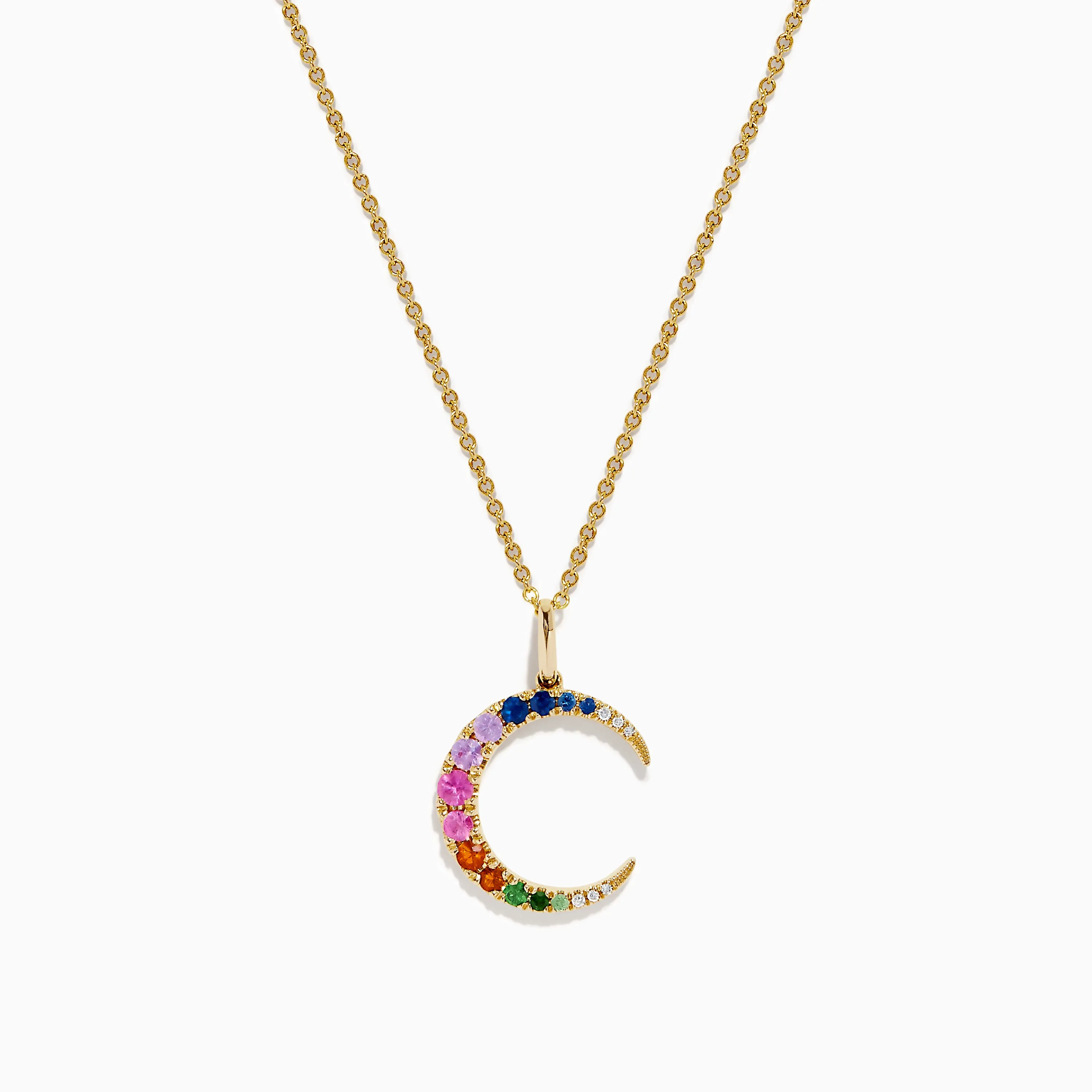 Watercolors 14K Yellow Gold Multi Sapphire and Diamond Pendant sold by Effy