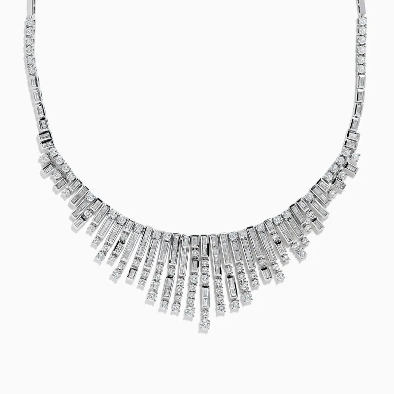 14K White Gold Diamond Fringe Necklace sold by Effy