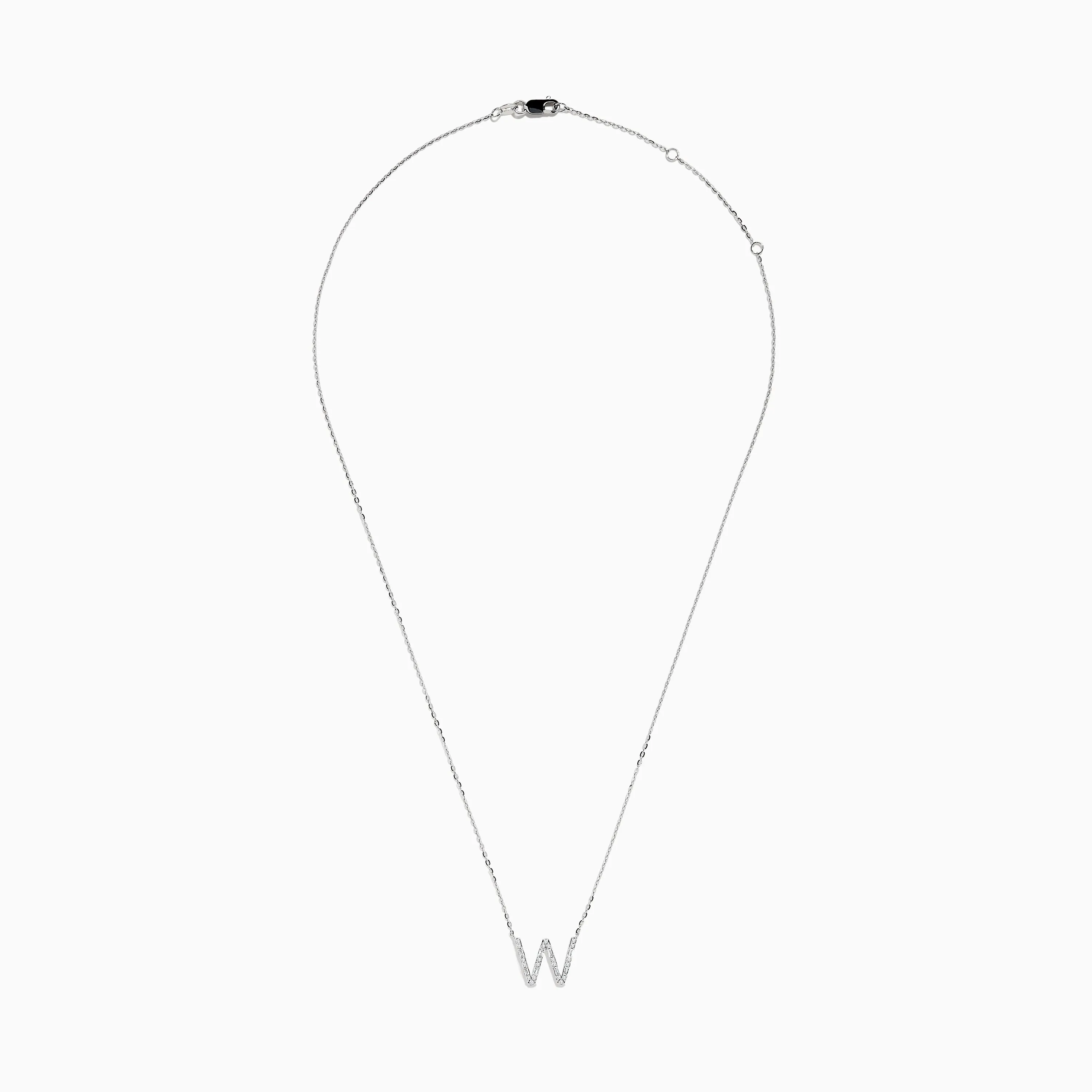 14K White Gold Diamond Initial "W" Pendant sold by Effy product image thumbnail 2